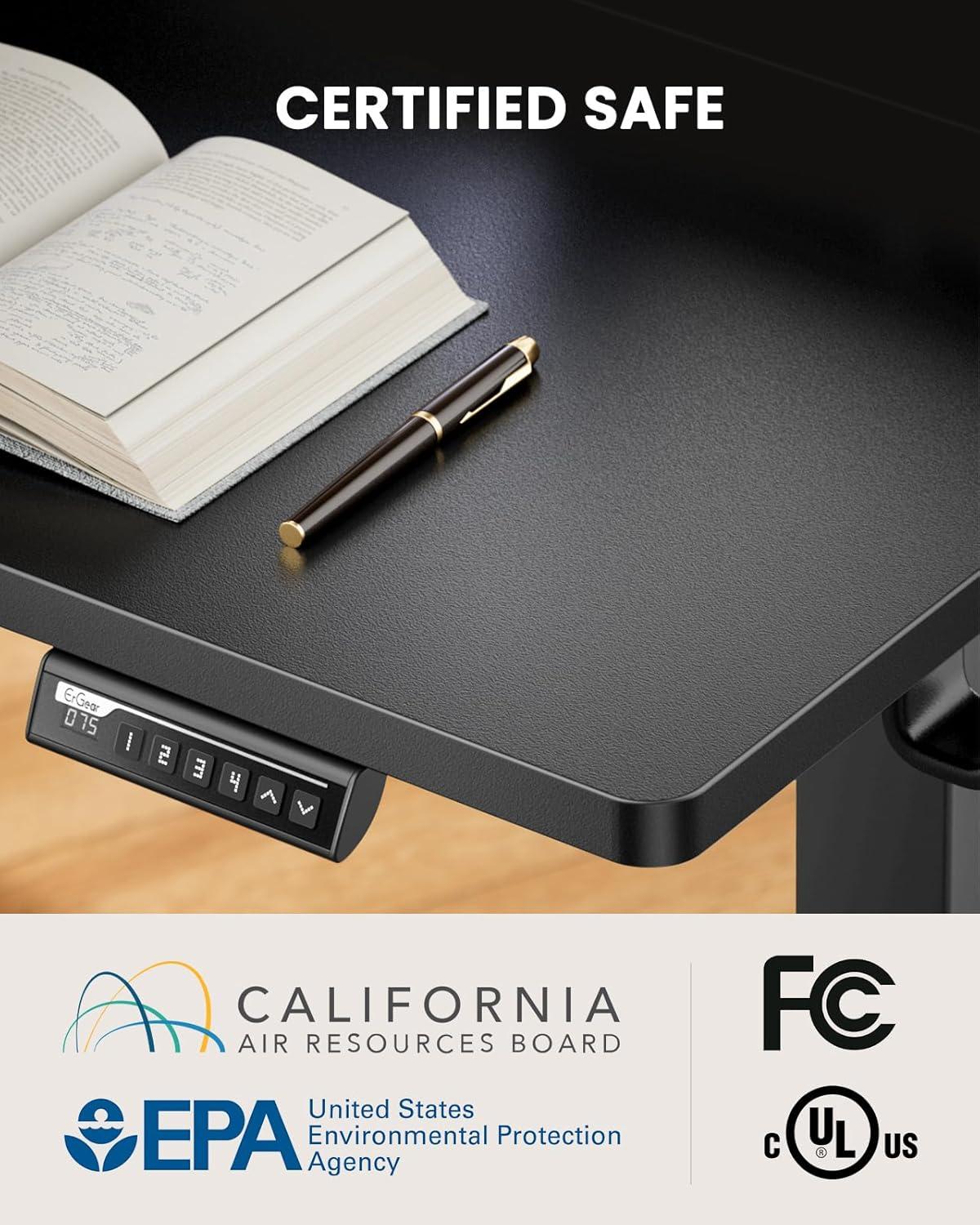 ErGear Electric Standing Desk with Full Size Keyboard Tray, Adjustable Height Sit Stand Up Desk, Home Office Desks Computer Workstation, 48x24 Inches, Black