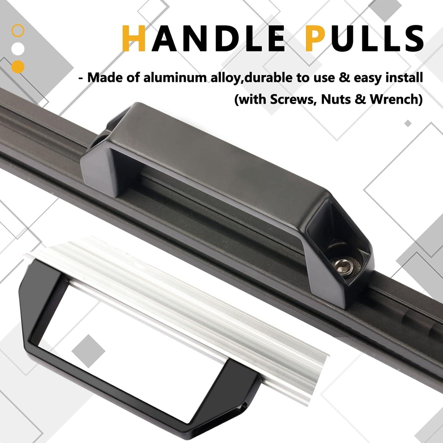 Black Aluminum and Zinc Alloy Door Handle and Hinge Kit