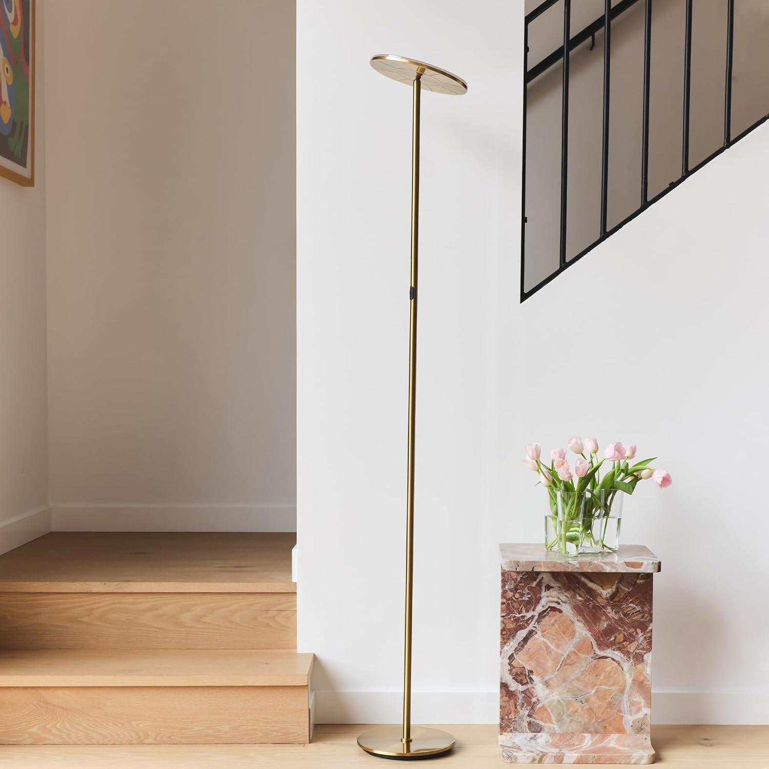 Industrial Dimmable LED Floor Lamp with Adjustable Head