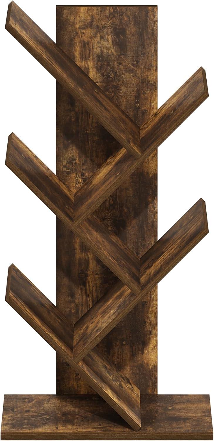 Furinno Tree Bookshelf 5-Tier Floor Standing Tree Bookcase, Amber Pine