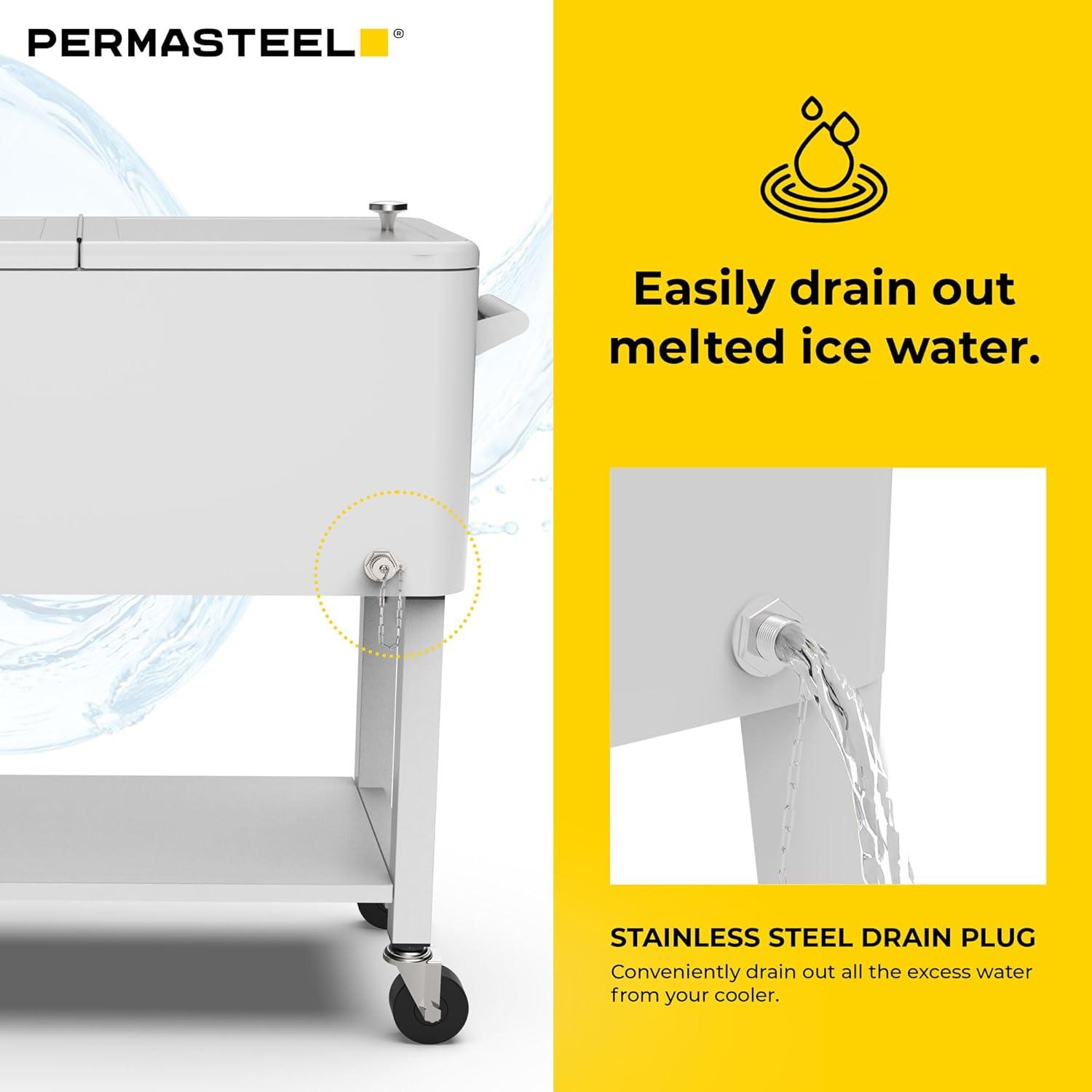 Permasteel 80-Qt Outdoor Patio Cooler with Removable Basin
