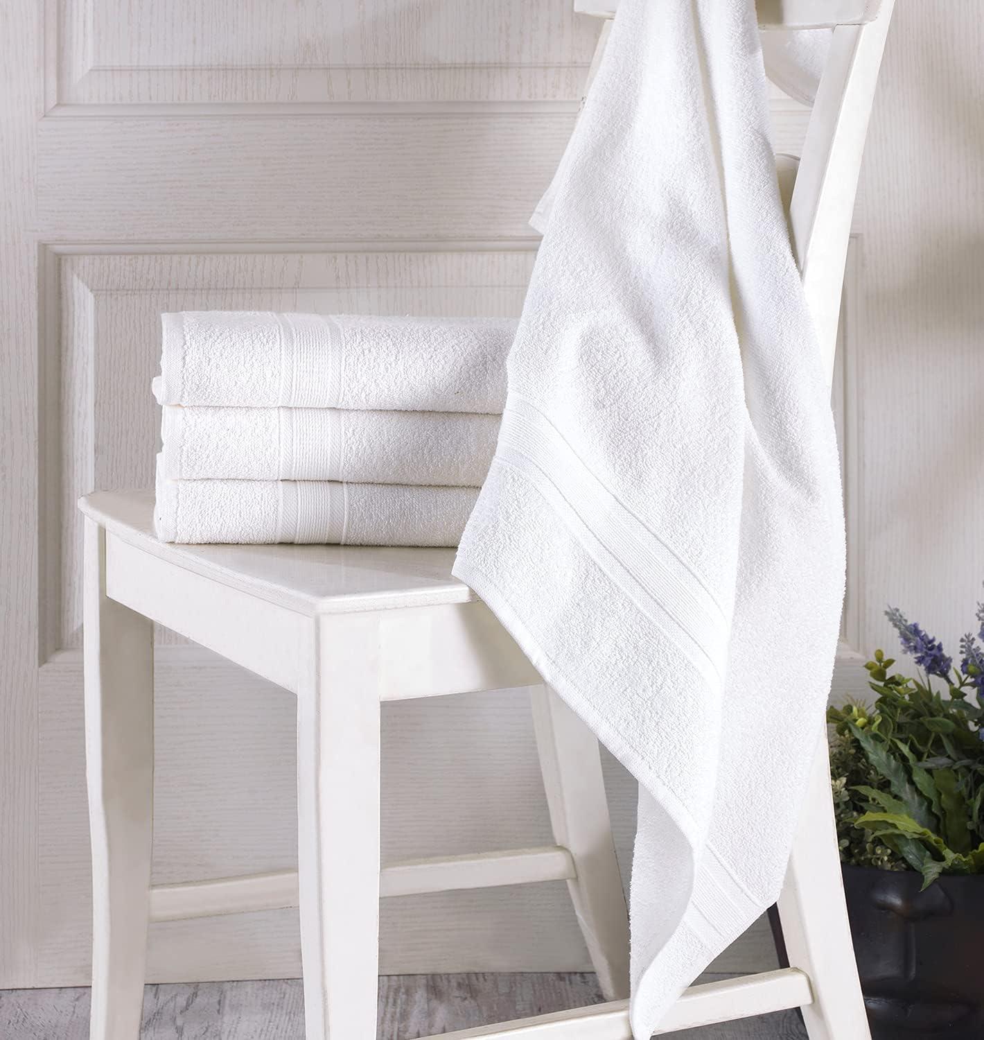 White Quick-Dry Turkish Cotton Bath Towels 27" x 54" Set of 4