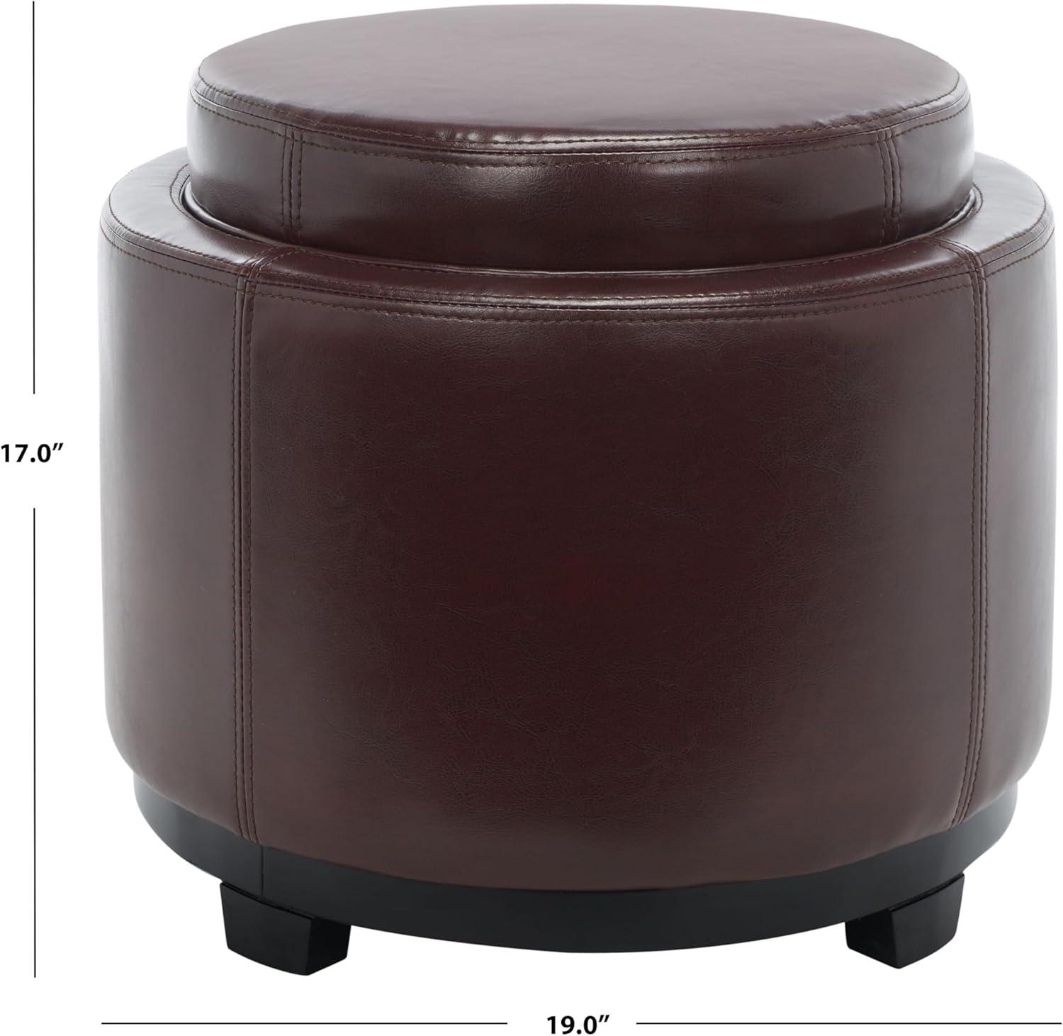 Round Storage Tray Ottoman  - Safavieh