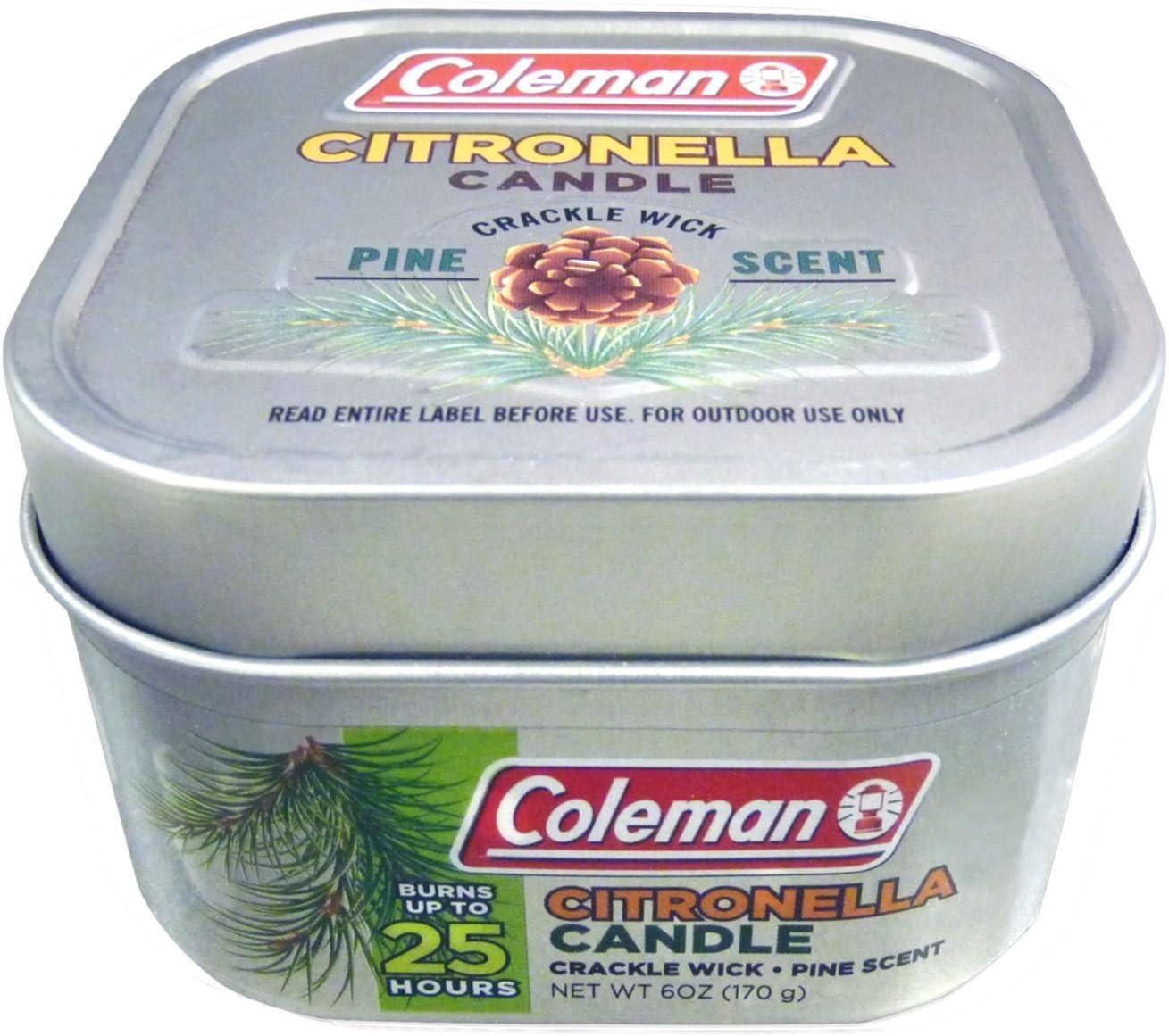 Coleman Repellents Pine Citronella Candle, 6 oz., Silver