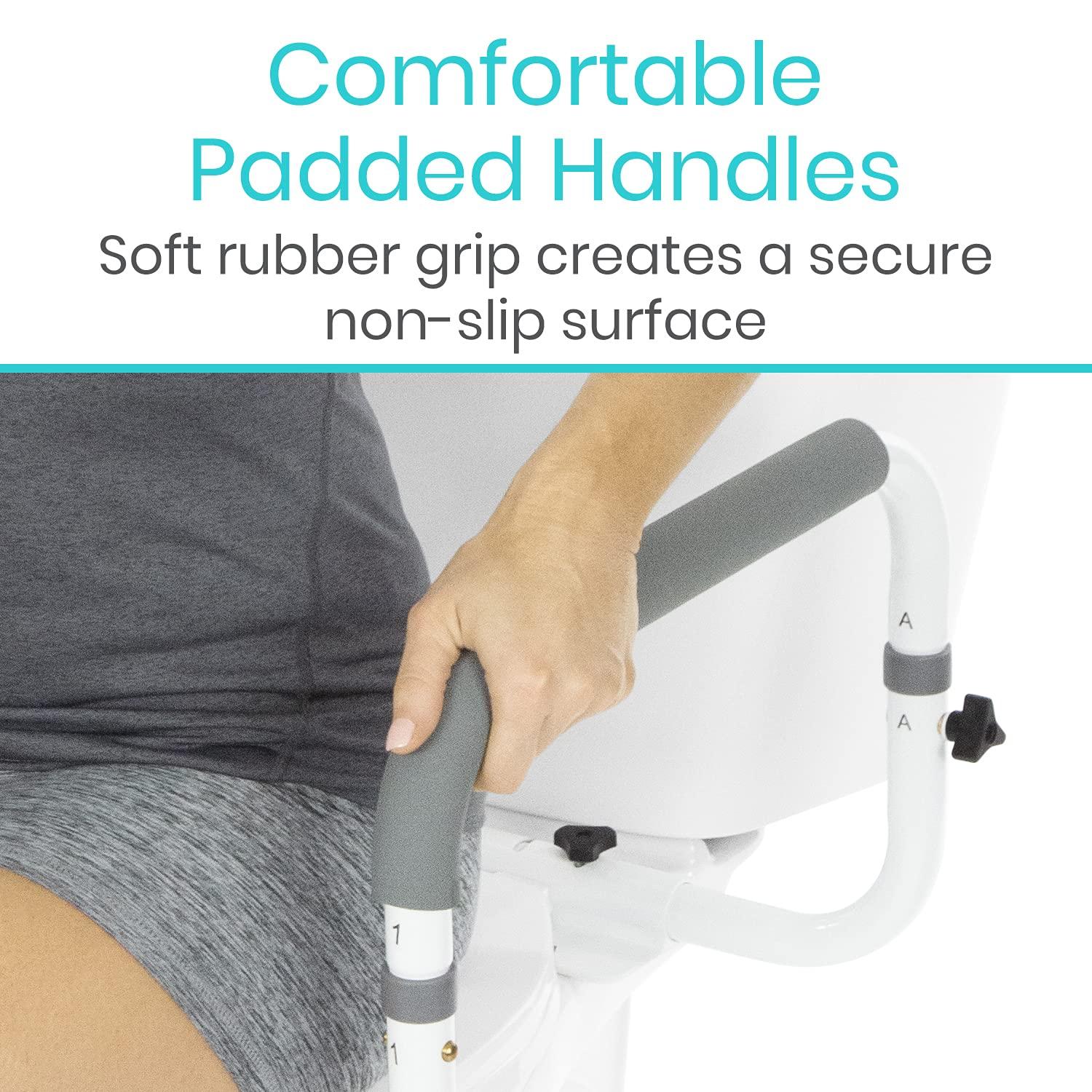 Vive Adjustable Compact Toilet Rail - Adjustable Grab Bar, Compact Support Frame with Handrail for Bathroom Toilet Seat, Weight Capacity 300lbs
