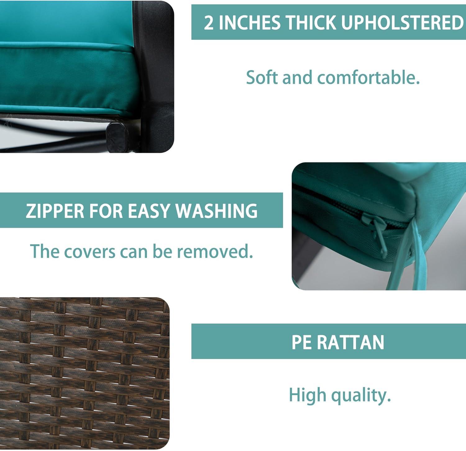 Mercury Row® Preciado 3 Piece Outdoor Patio Set With Cushions-Rocking Chair for Balcony, Lawn and Porch