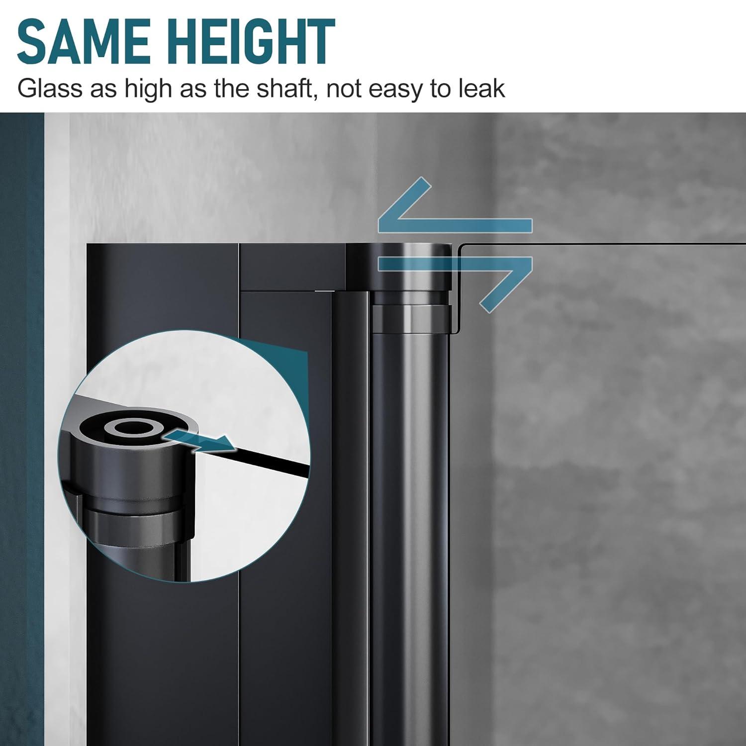 Sarlai 30 - 31 3/8" W x 72" H BiFold Frameless Glass Shower Door with Clear Tempered Glass S-SD3072BF-CH