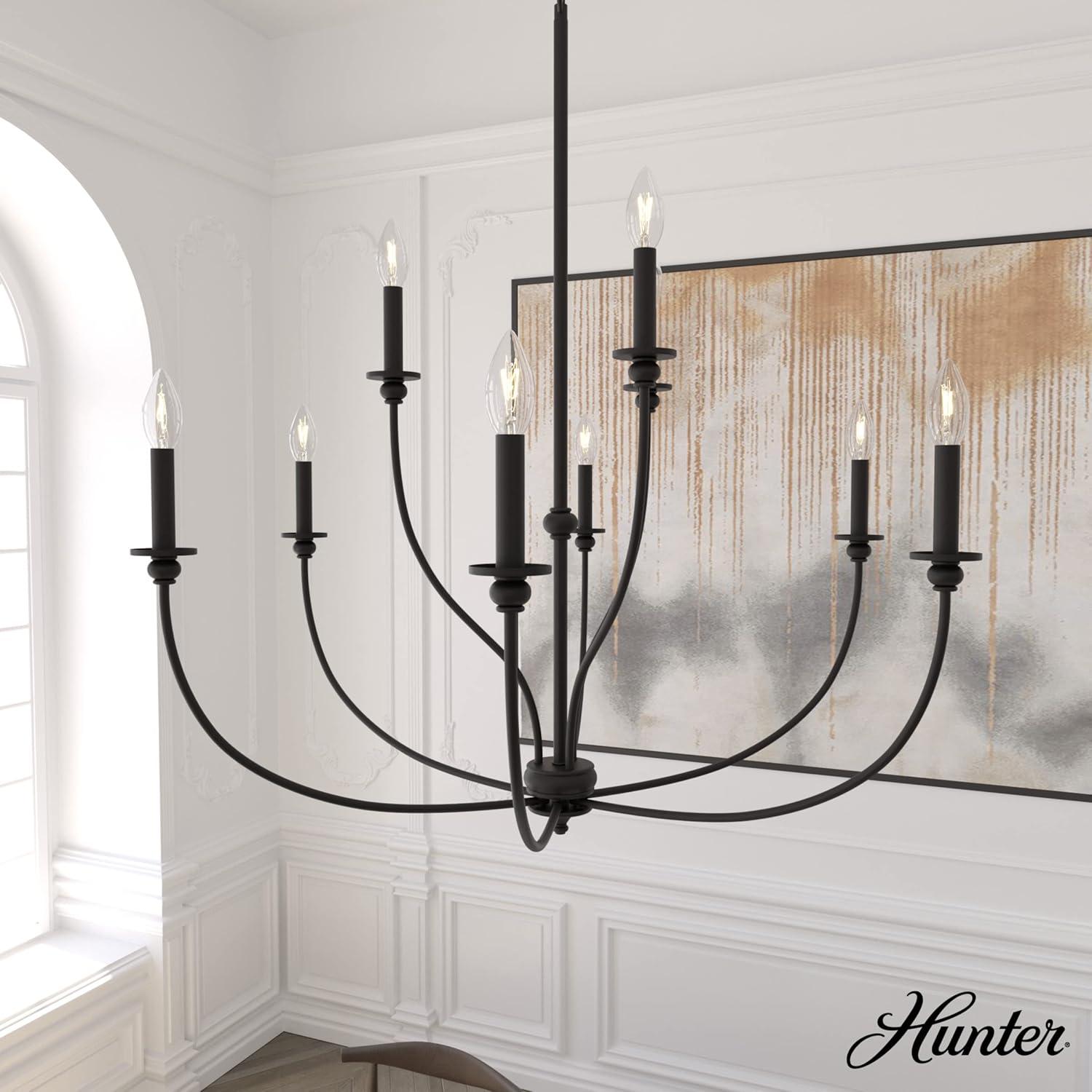 Matte Black 9-Light Candle Style Chandelier