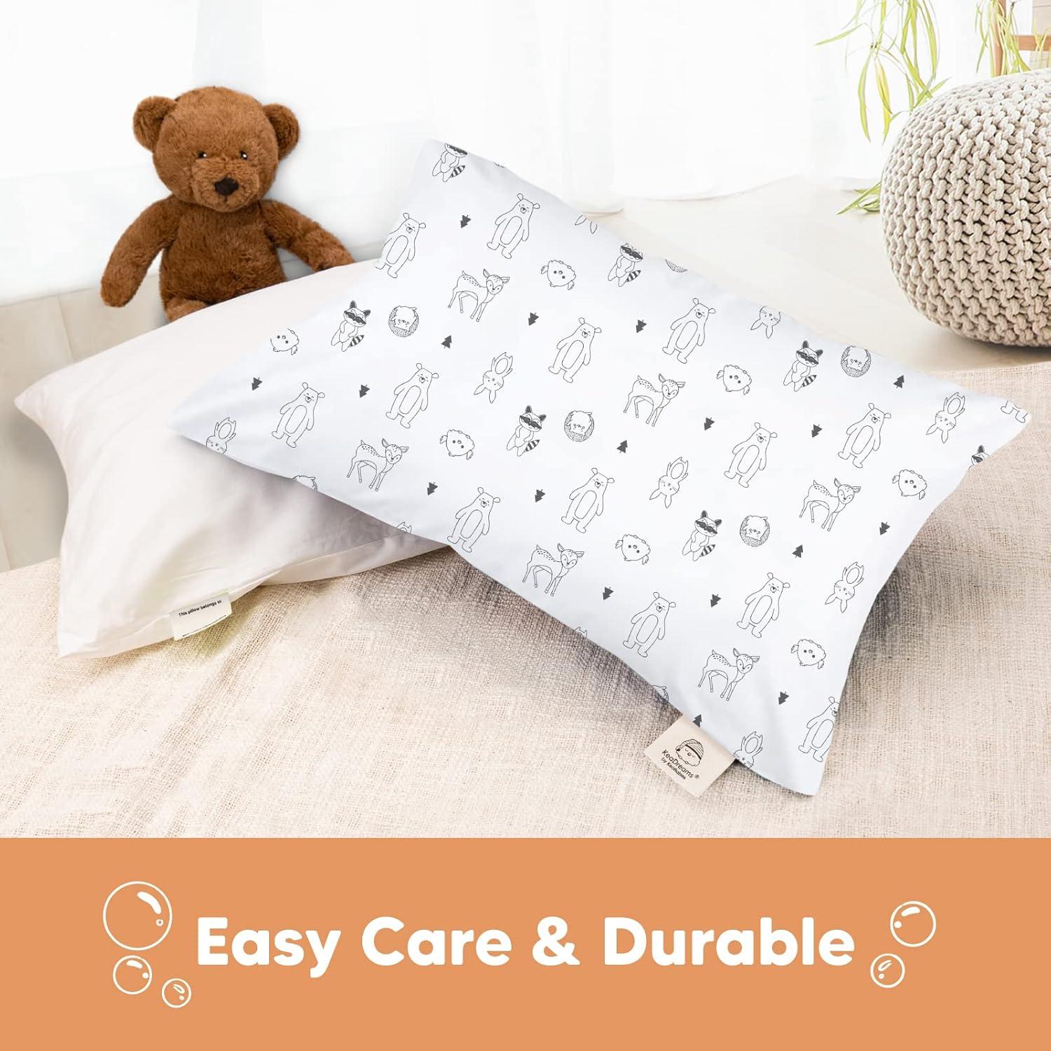 Soft Organic Cotton Toddler Pillowcase with Cute Prints - Standard/Queen