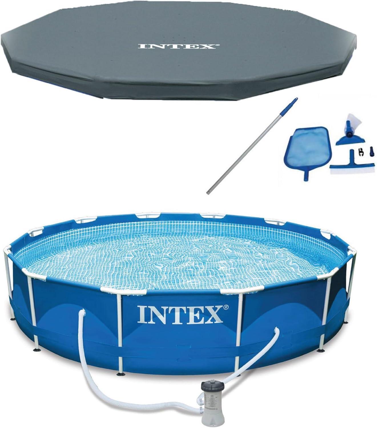 Intex Steel Round Frame Set Pool 30'' H x 144'' W x 144'' L