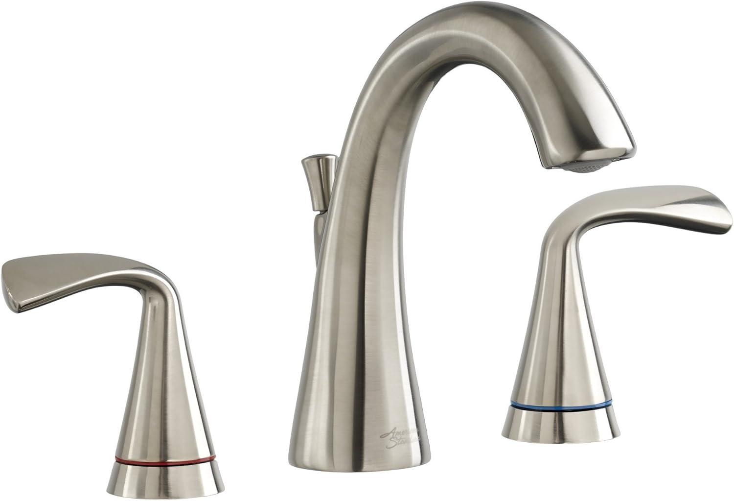 Fluent Satin Nickel Double Handle Widespread Bathroom Faucet