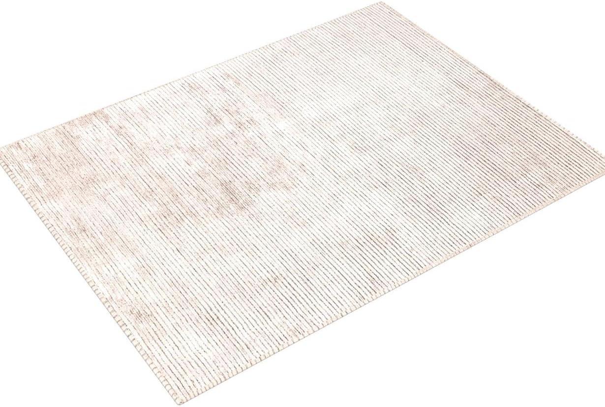 World Rug Gallery Contemporary Distressed Stripe Machine Washable Area Rug