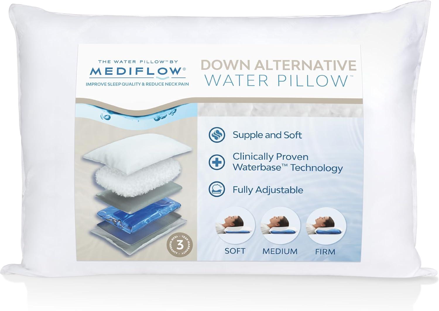 Adjustable White Cotton Down Alternative Water Pillow