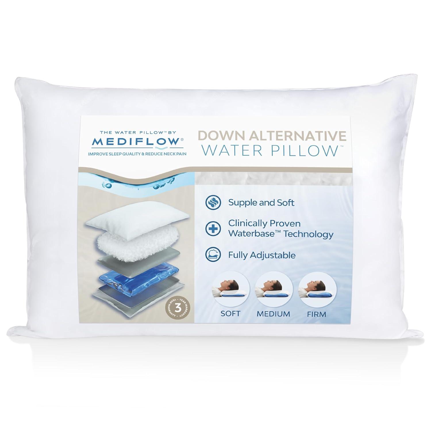 Adjustable White Cotton Down Alternative Water Pillow