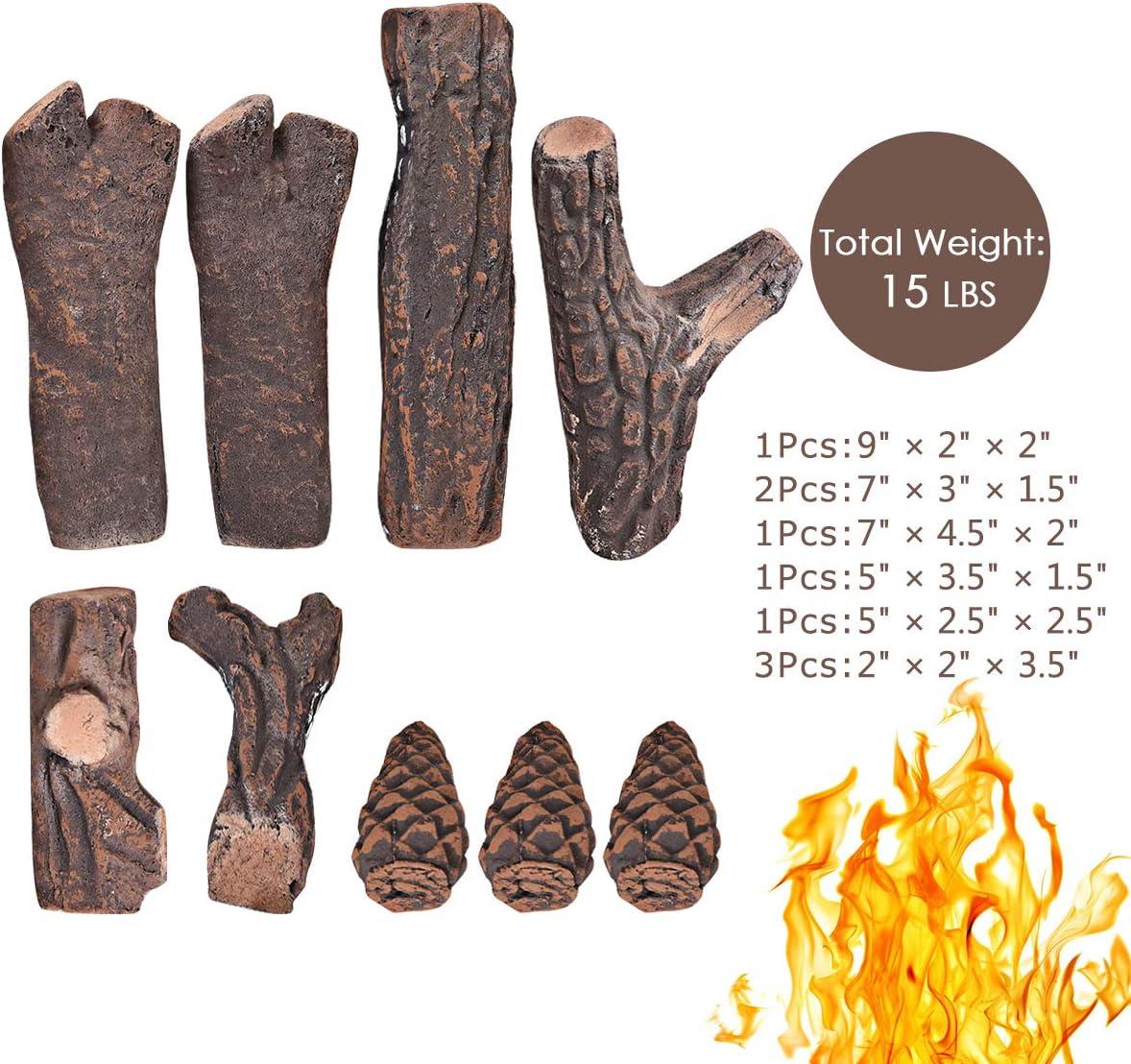 Loon Peak® Barnsdale 9 Piece Ceramic Decorative Logs