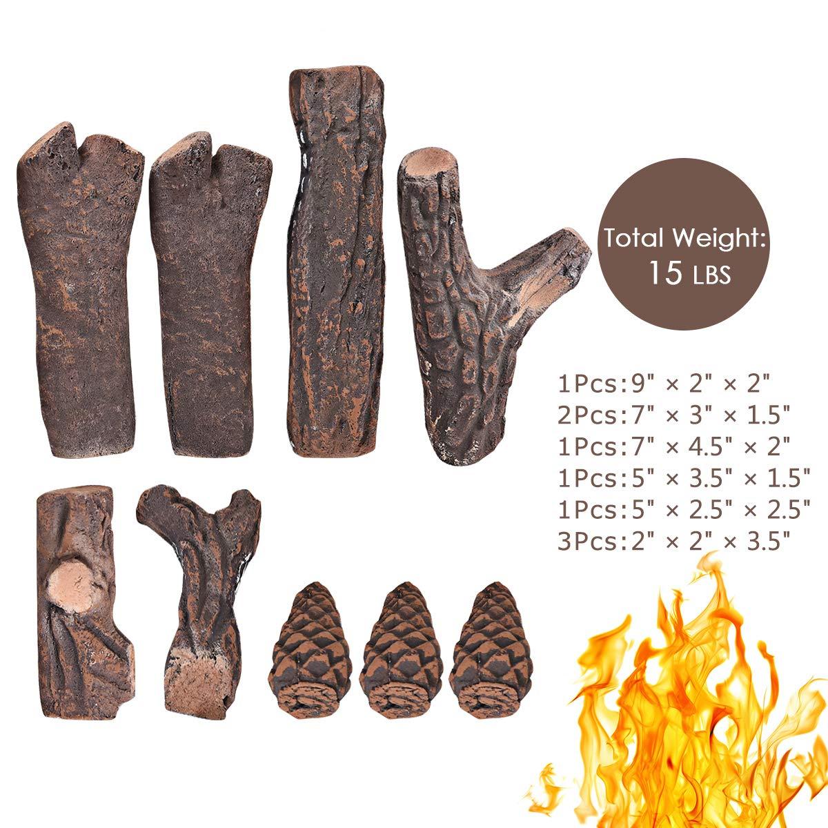 Loon Peak® Barnsdale 9 Piece Ceramic Decorative Logs