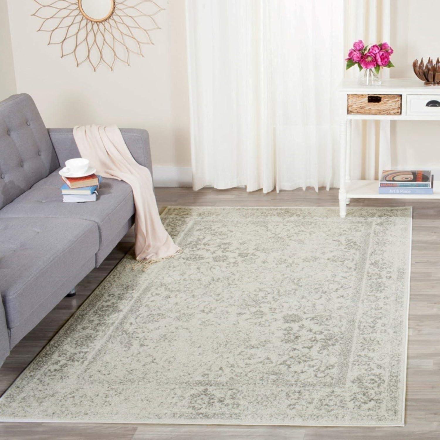 SAFAVIEH Adirondack Wyatt Distressed Area Rug, Ivory/Sage, 3' x 5'