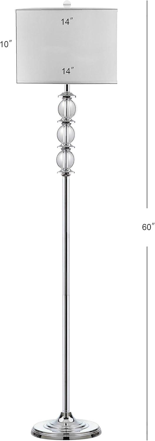 Riga 60 Inch H Floor Lamp - Clear/Chrome - Safavieh