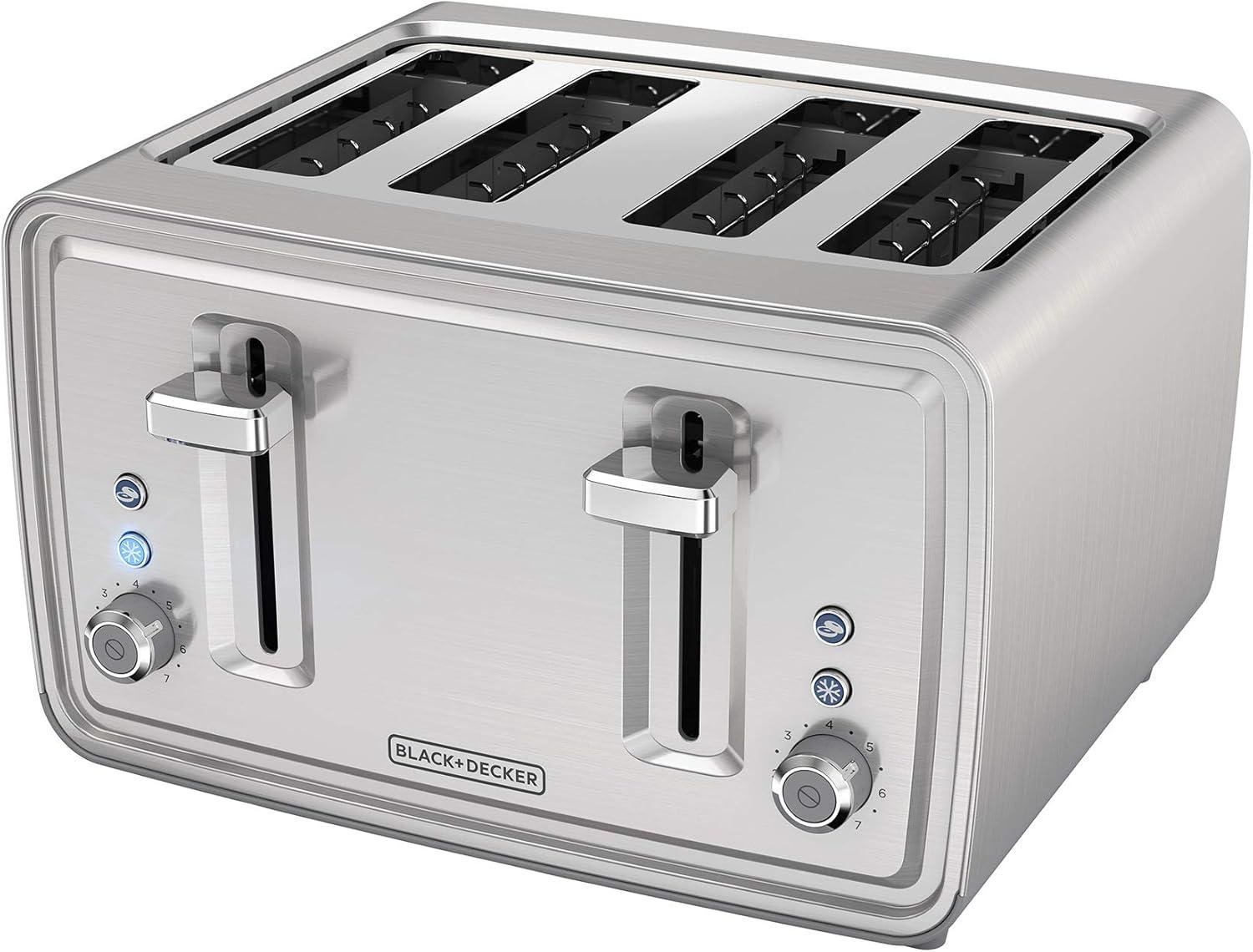 BLACK+DECKER 4-Slice Toaster, Stainless Steel, TR4900SSD