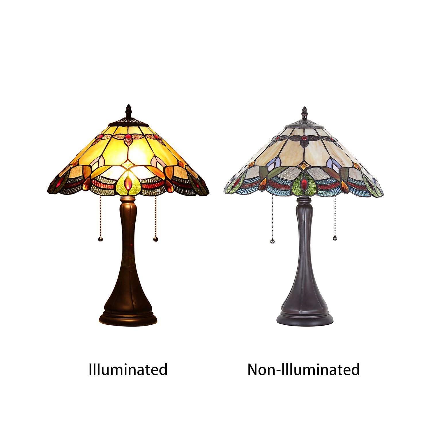 Chloe Lighting Jorgie Tiffany-style 2 Light Table Lamp 16" Shade