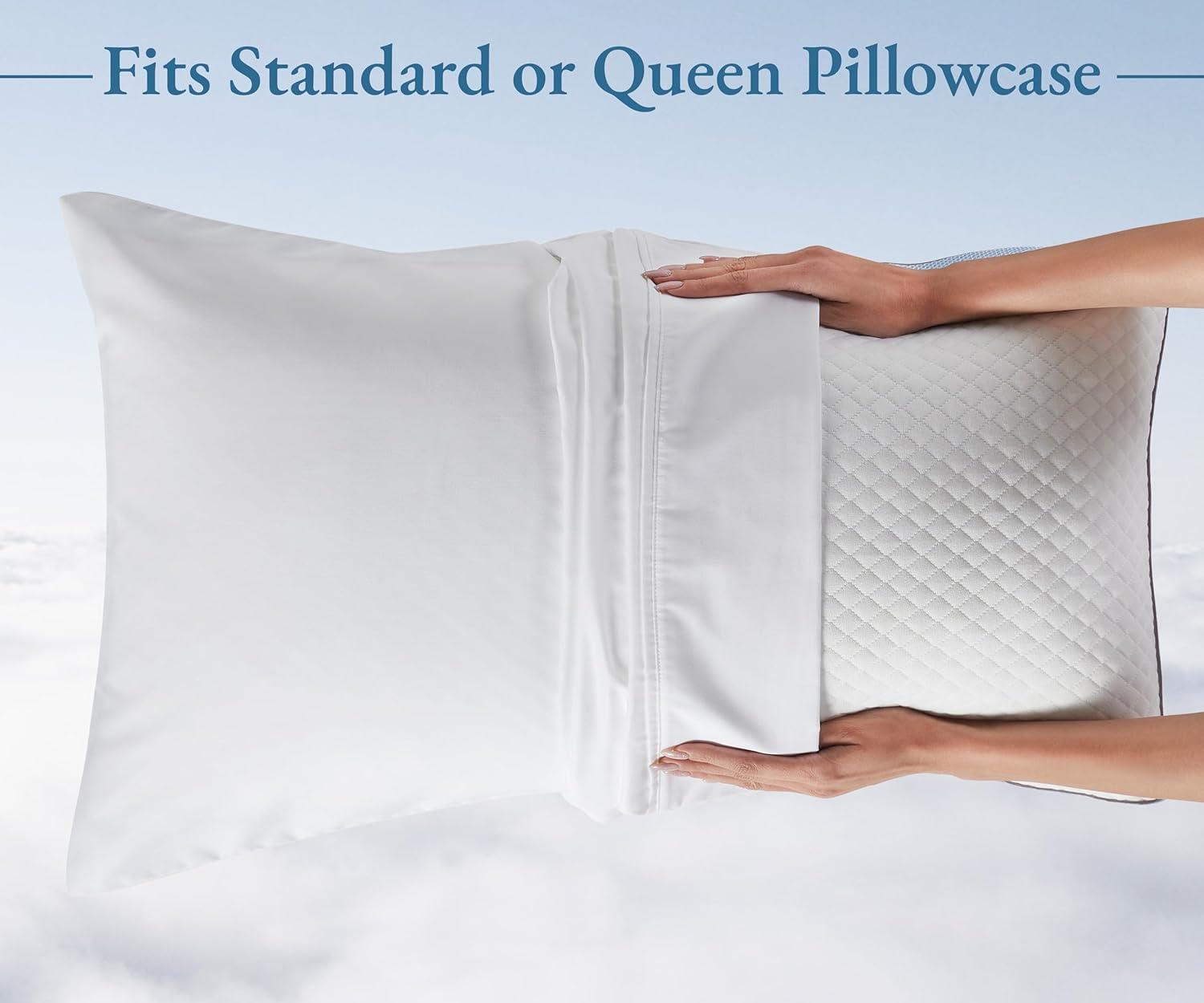 California Design Den Comfort Bed Pillows Standard Size set of 2, Cooling Luxury Hotel Pillows, for Back, Stomach, Side Sleepers 20 x 26 Inches