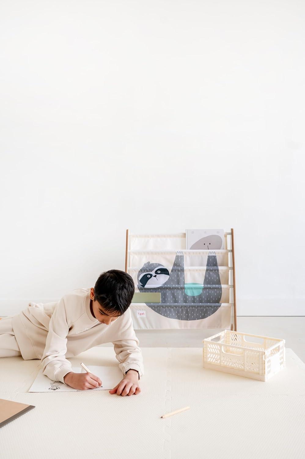 3 Sprouts Rectangular Recycled Plastic Foldable Crate (Medium Size) - Cream