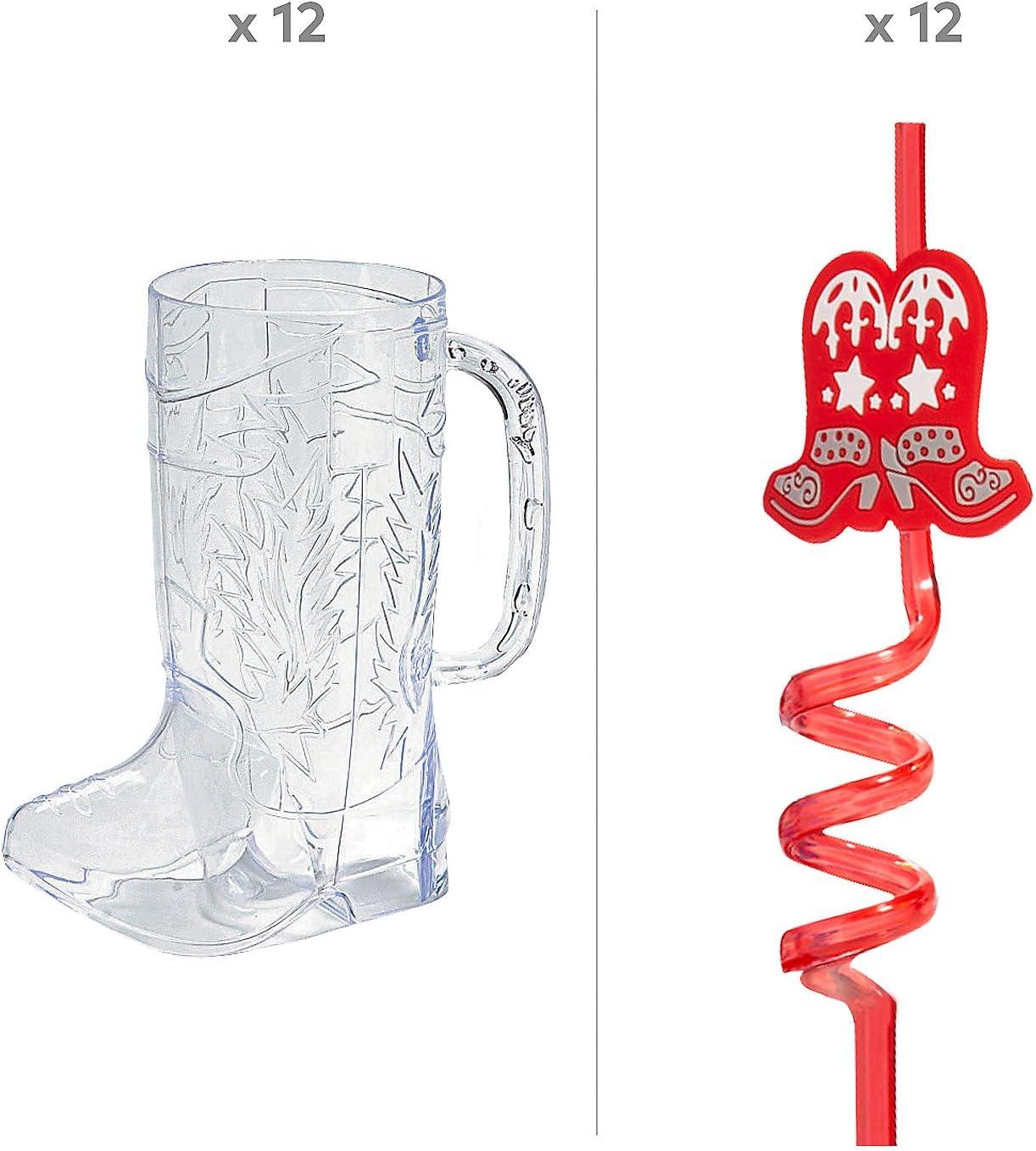 Fun Express Cowboy Boot Mug & Straw Kit for 24 Pc