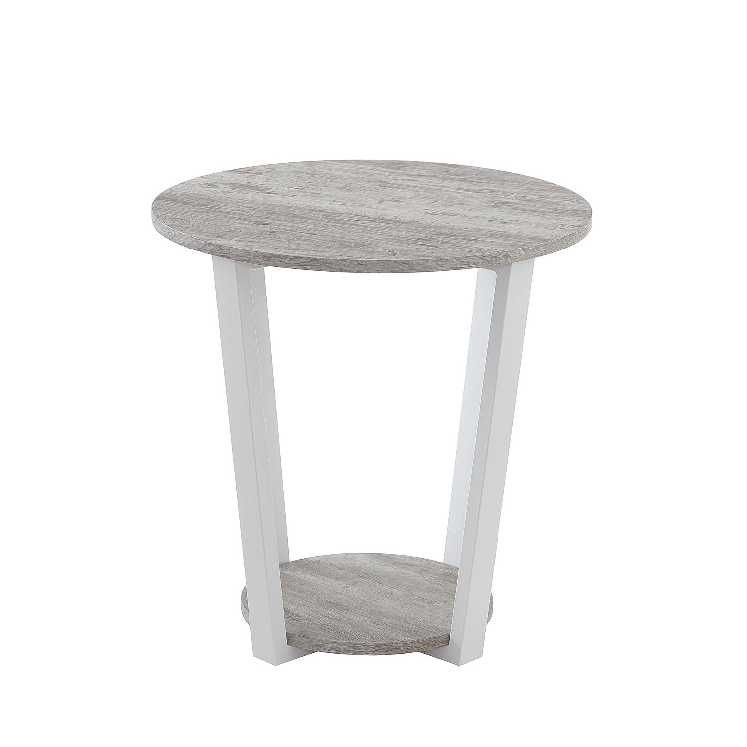 Home Decor Elysian Contemporary Round End Table With Shelf
