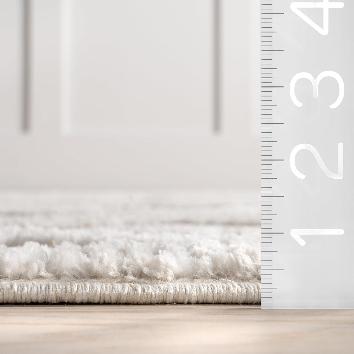 Nuloom 2x3 Ansley Moroccan Tassel Indoor Area Rug, Light Grey, Textured Bohemian Design, Plush High Pile, Stain Resistant, Bedroom, Living Room