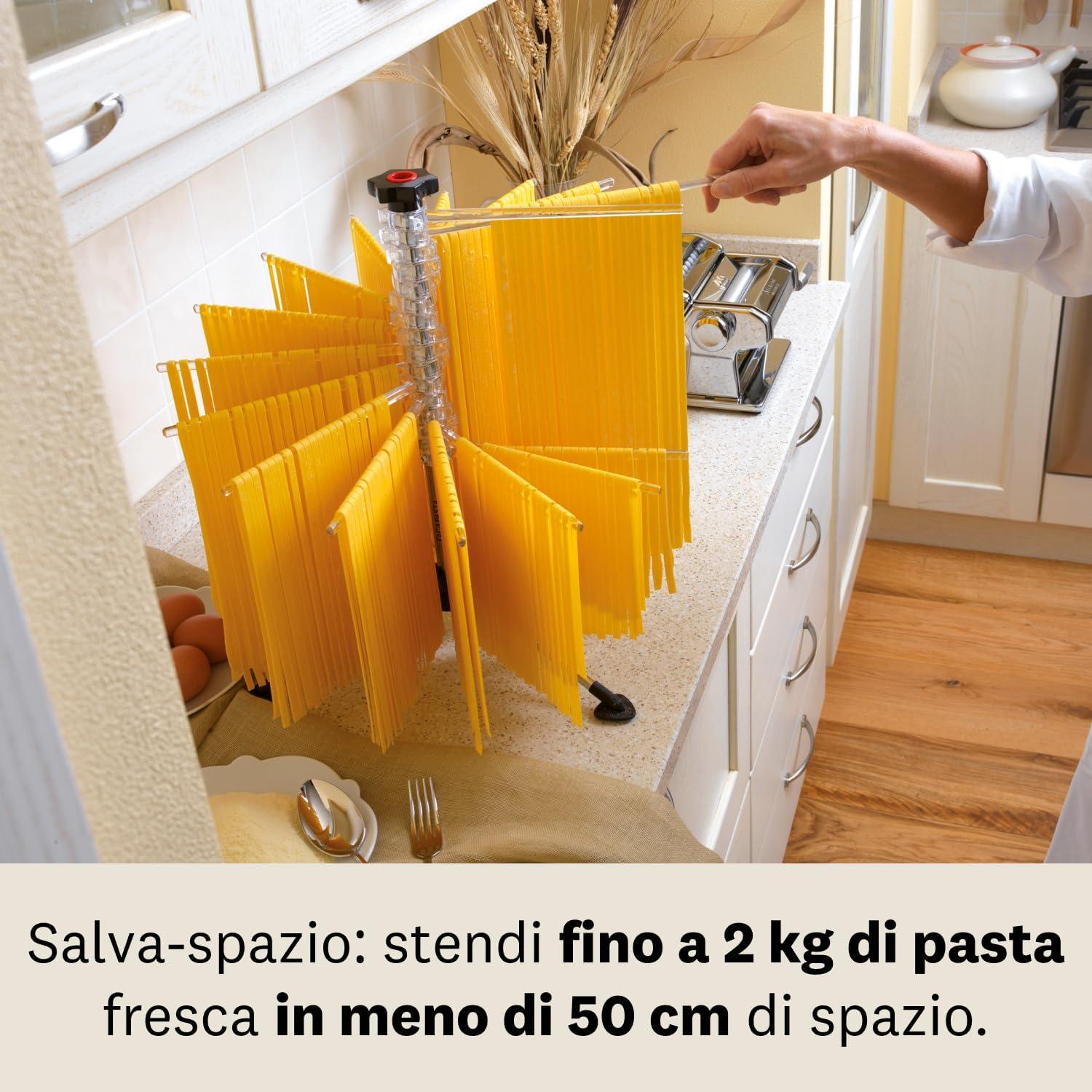 Marcato Atlas Collapsible Pasta Drying Rack, Made In Italy, Clear