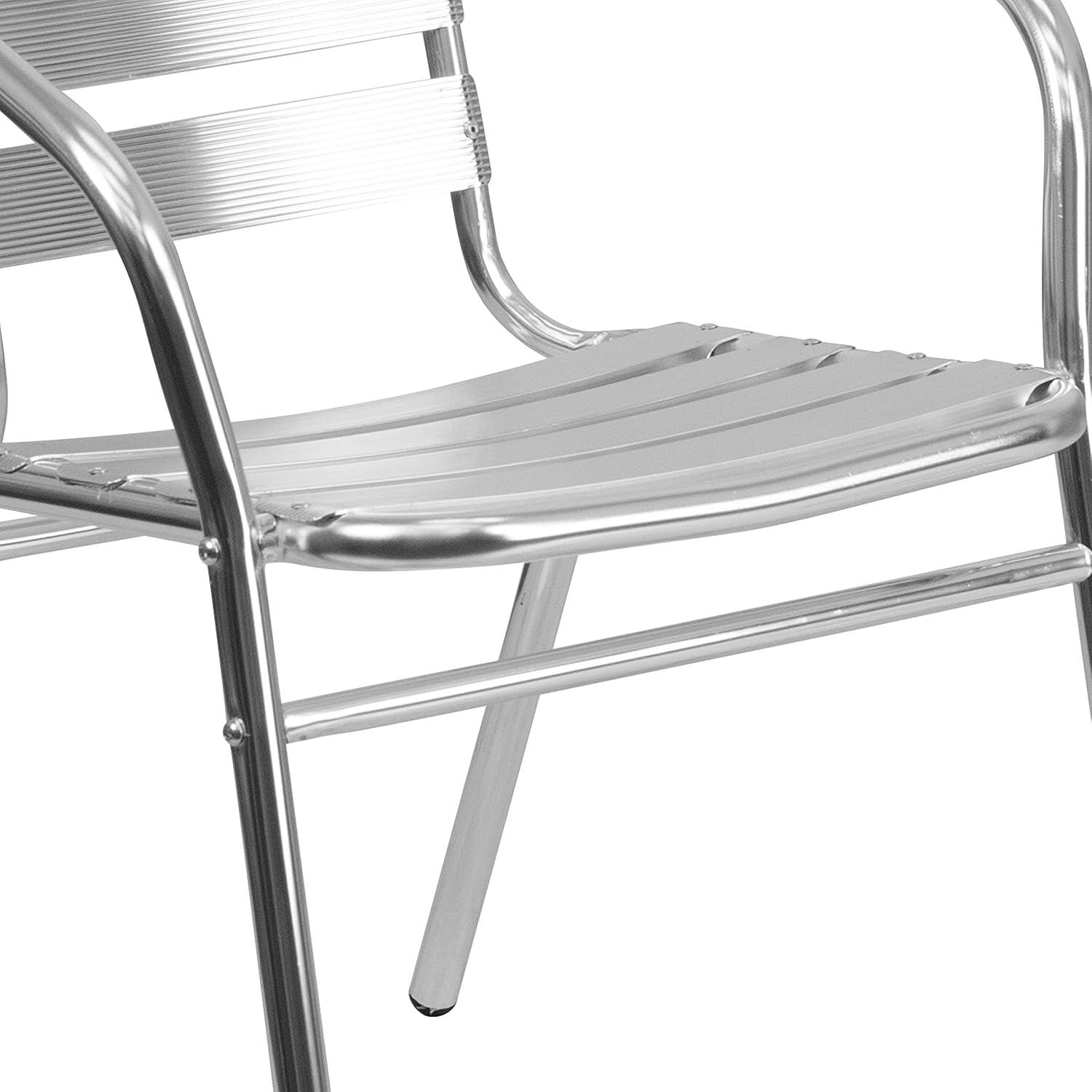 Aluminum Commercial Indoor-Outdoor Restaurant Stack Chair with Triple Slat Back