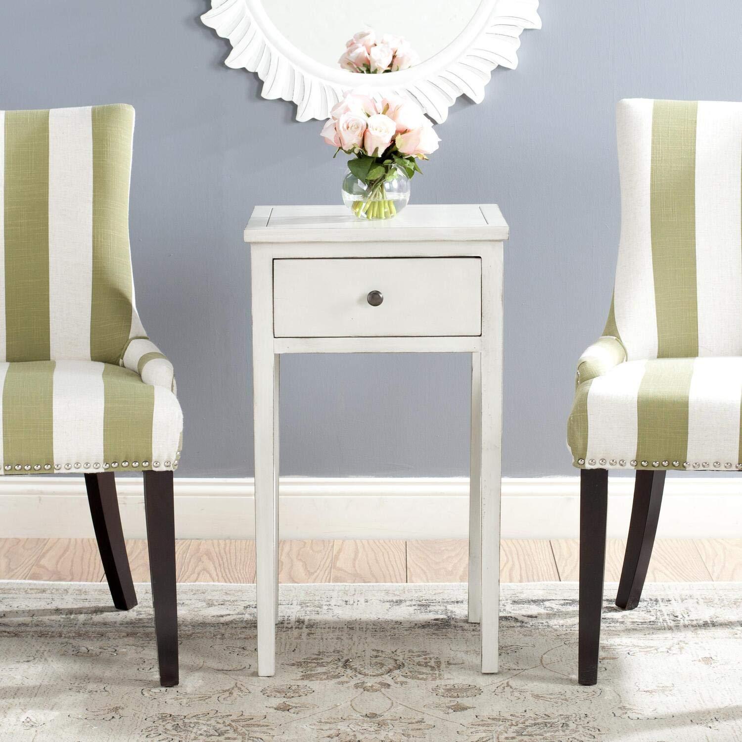 Abel Nightstand With Storage Drawer - AMH6626 - White - Safavieh Couture