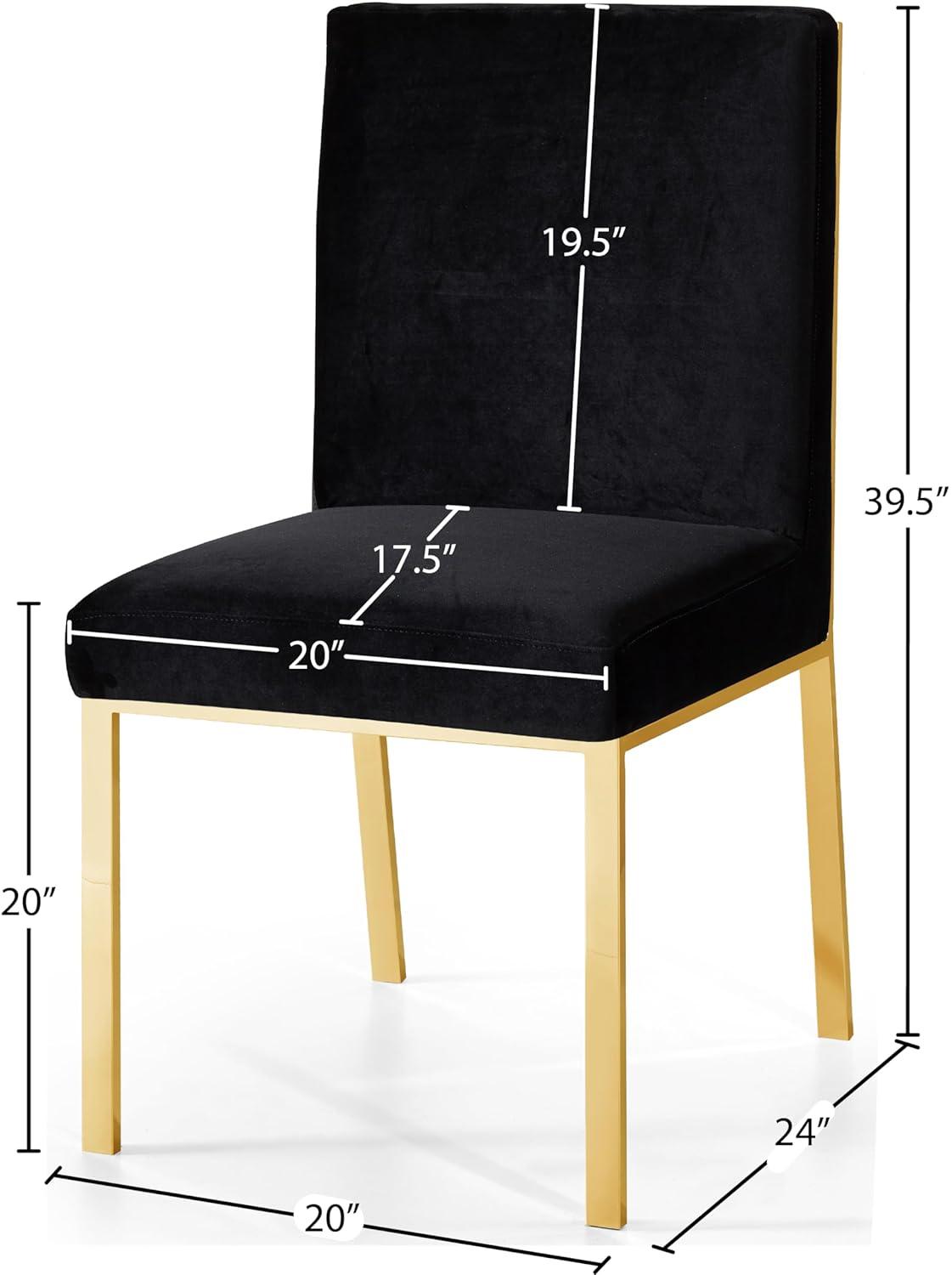 Opal Black Velvet Dining Chair with Gold Metal Frame