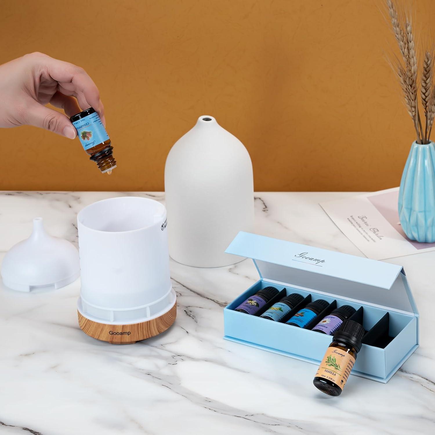 Essential Oils Set - Top 6 Blends for Diffusers, Home Care, Candle Making Scents, Fragrance, Aromatherapy, Humidifiers, Gifts - Peppermint, Tea Tree, Lavender, Eucalyptus, Lemongrass, Orange (10mL)