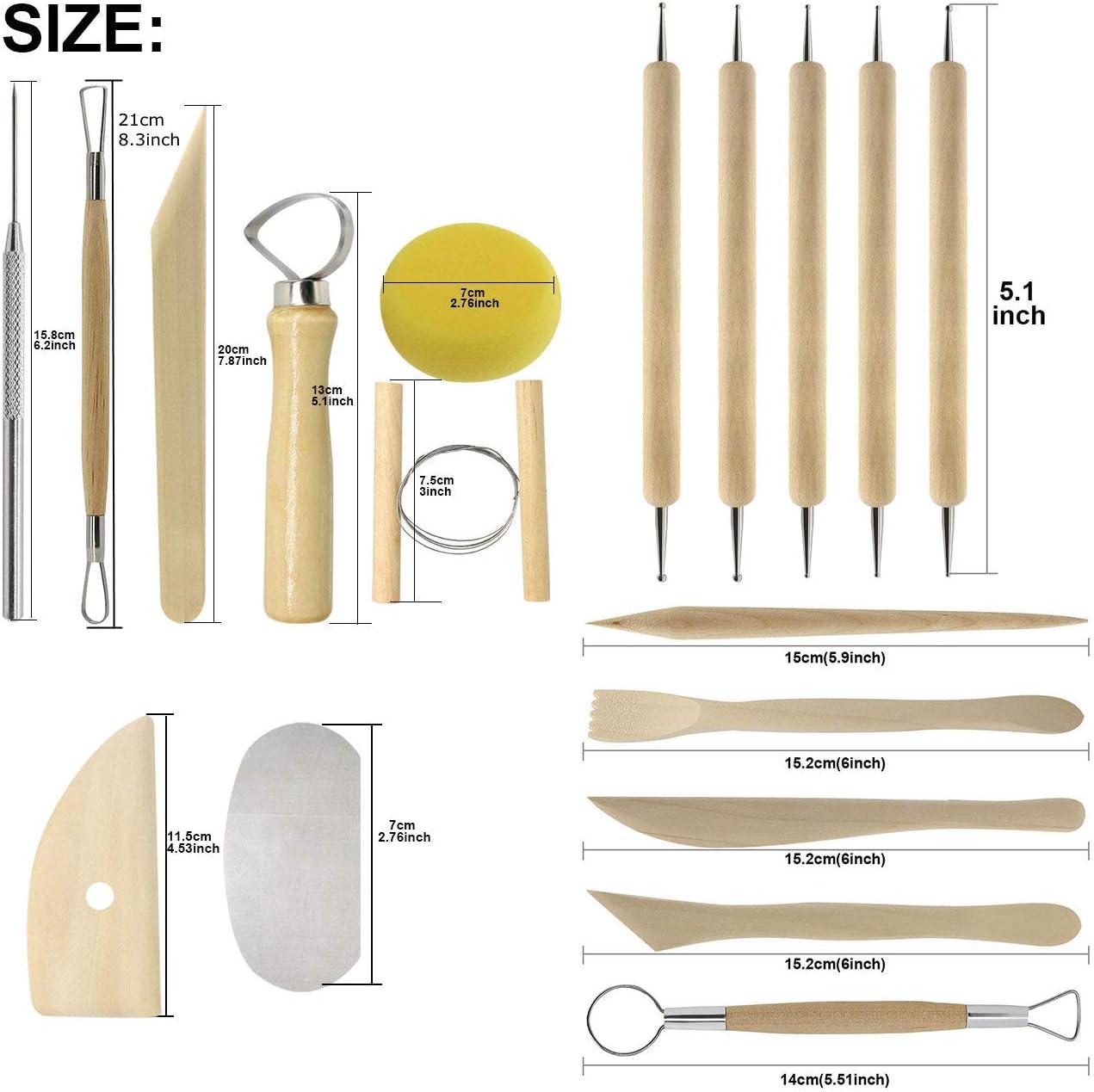 32-Piece Wooden and Metal Pottery Sculpting Tools Set