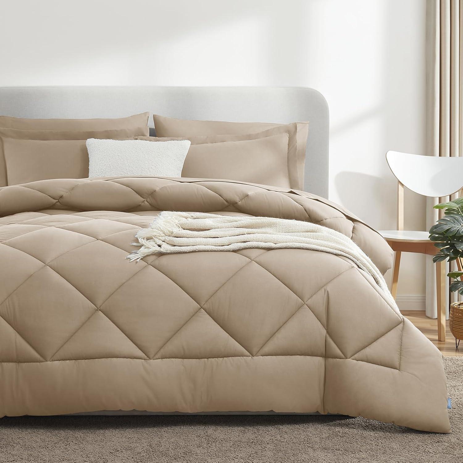 Sweet Home Collection All Season Bed-in-A-Bag 5pc/7pc Solid Color Comforter & Sheet Set Ultra Soft Bedding by Sweet Home Collection