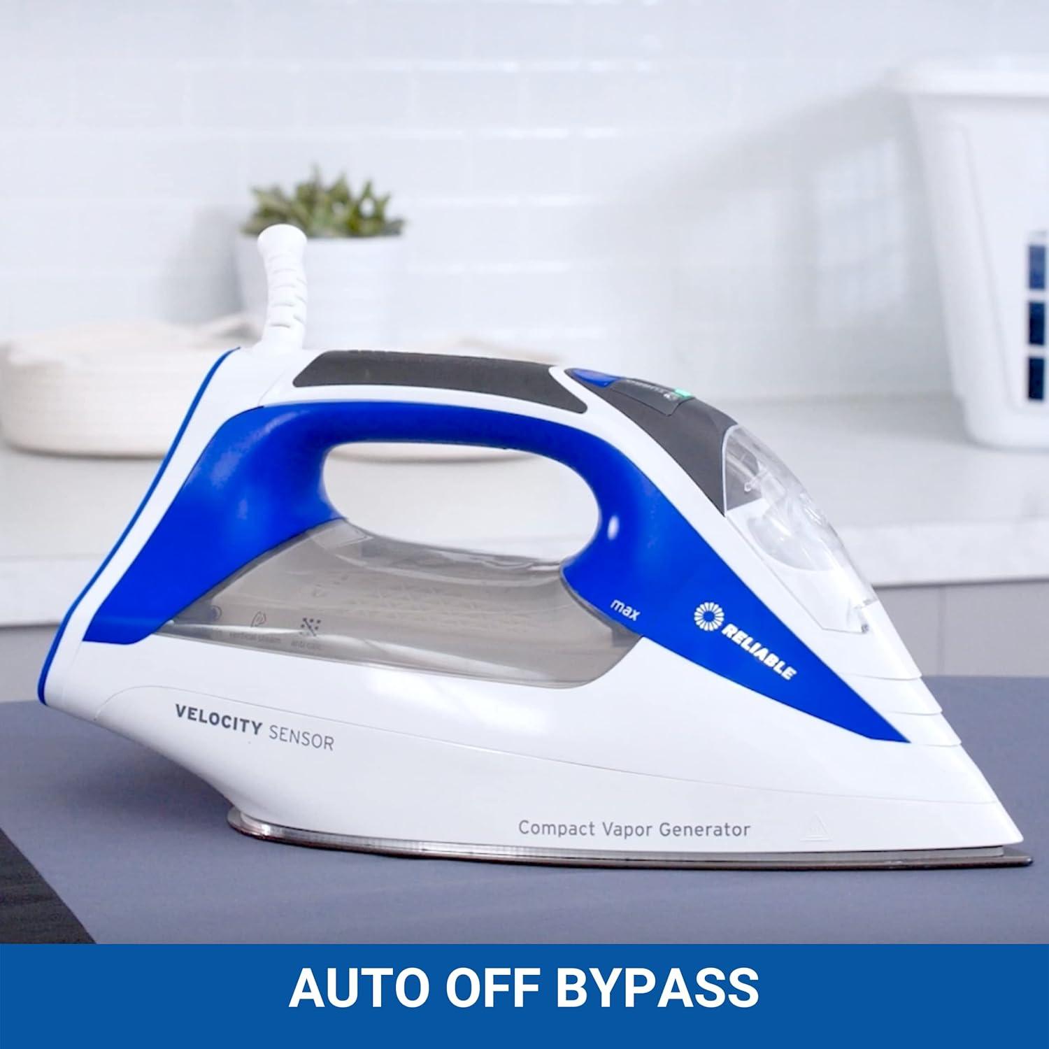 Reliable Velocity 1800W Home Steam Iron - Compact Vapor Generator Iron with Anodized Aluminum