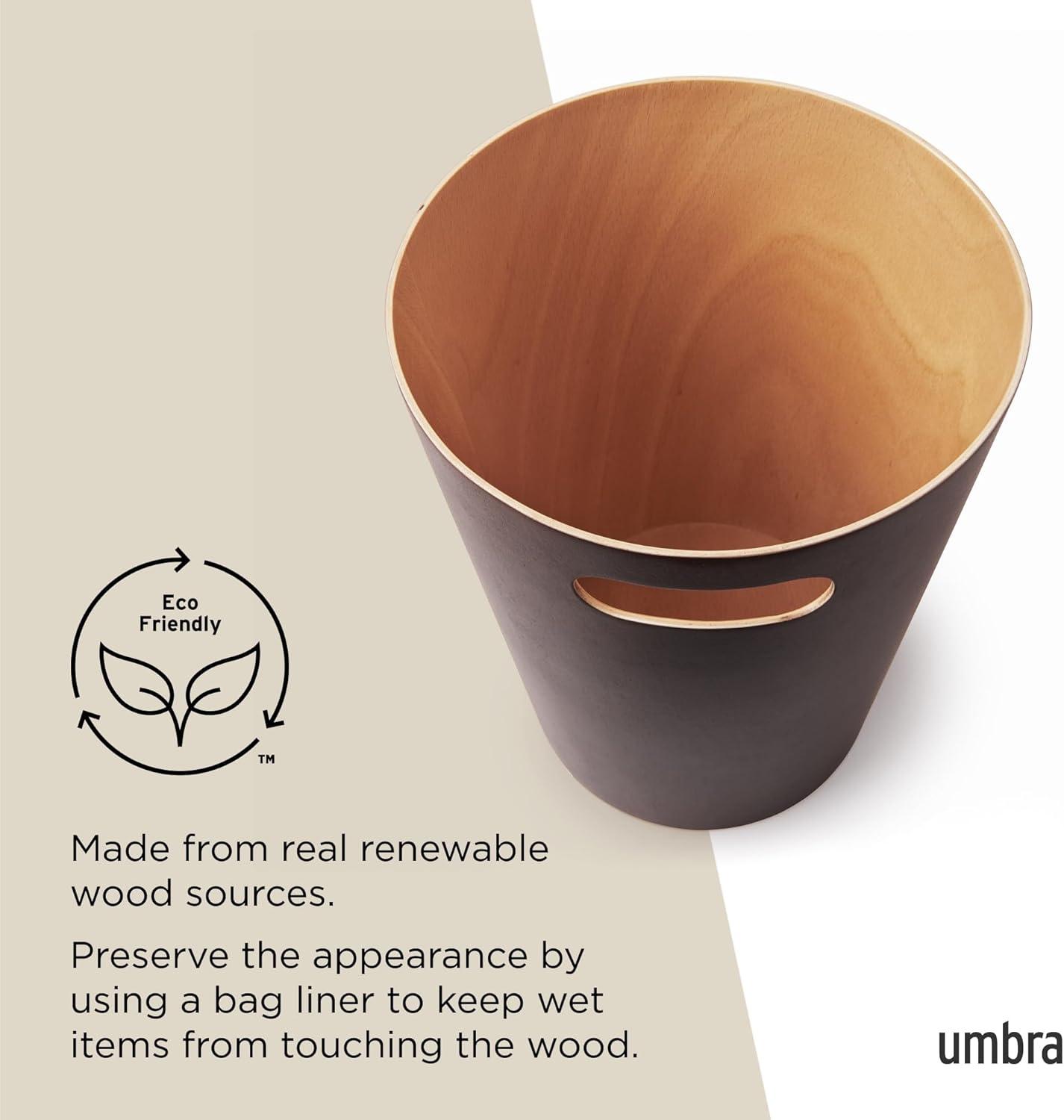Umbra Woodrow Manufactured Wood Open Waste Basket - 2.25 Gallons