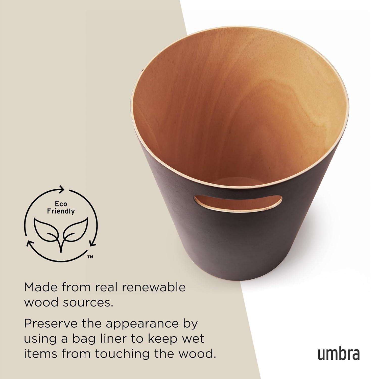 Umbra Woodrow Manufactured Wood Open Waste Basket - 2.25 Gallons