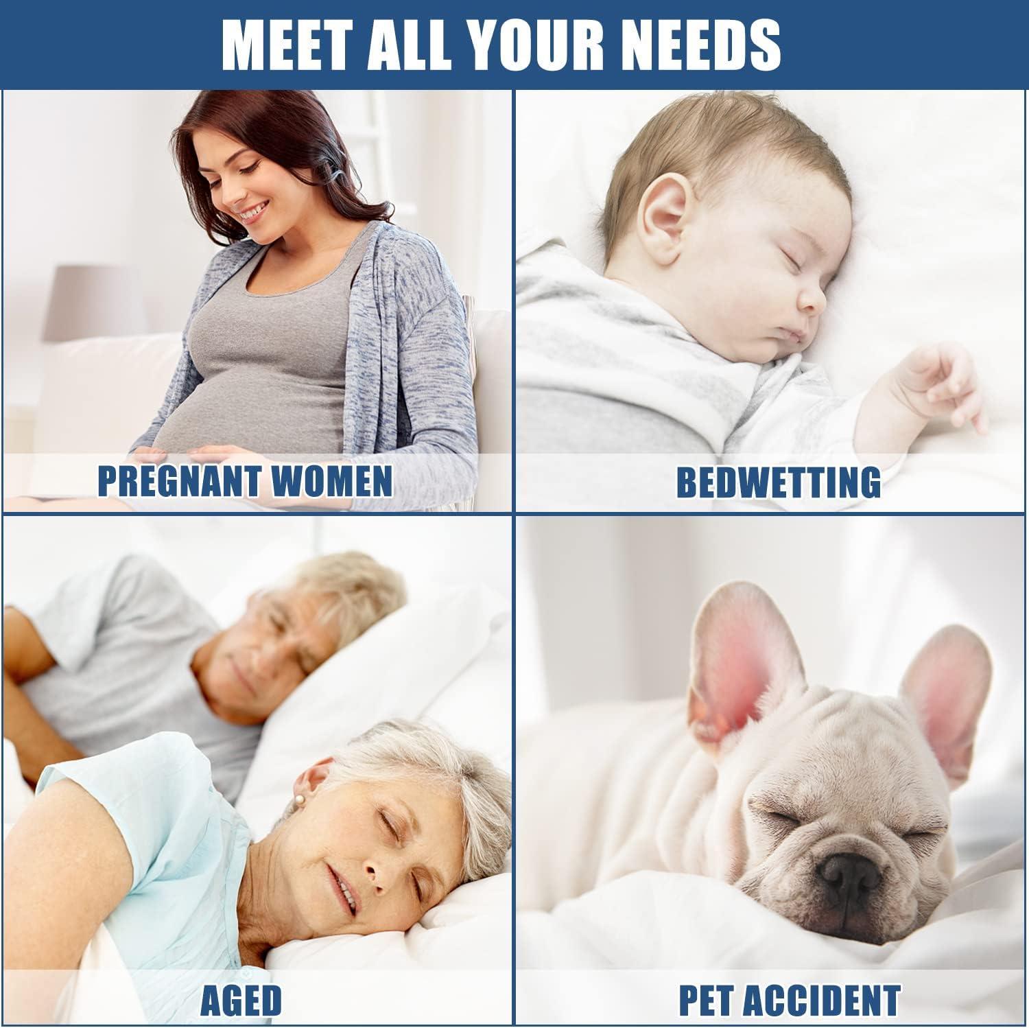 2 Pack Twin Waterproof Mattress Protector Deep Pocket Mattress Cover, Soft Breathable Mattress Pad, Fitted Noiseless Waterproof Bed Cover Stretch to 19"