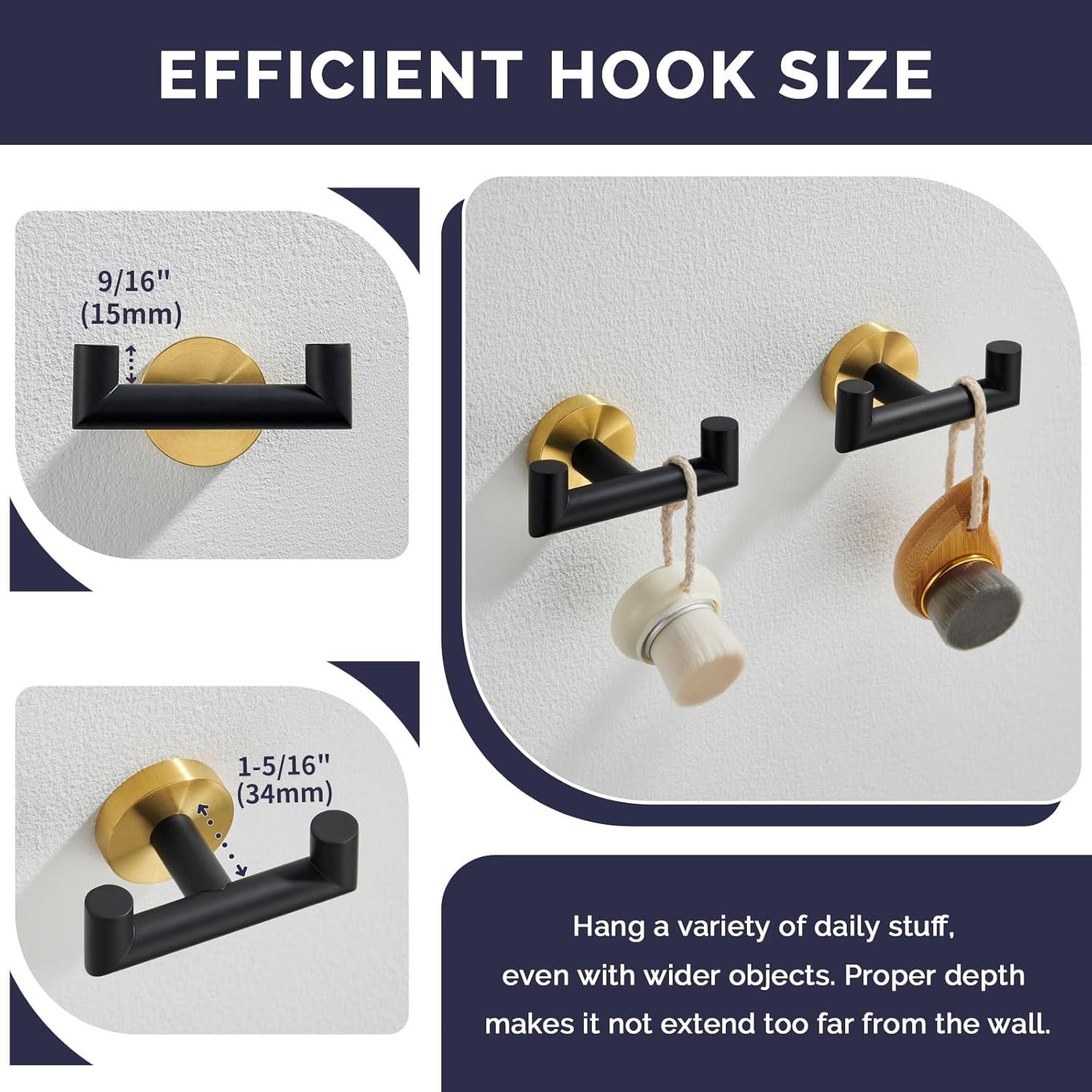 Bathroom Double Towel Hook (Set Of 2)