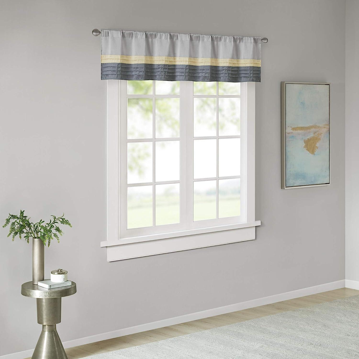 Madison Park Amherst Polyoni Pintuck Single Window Valance