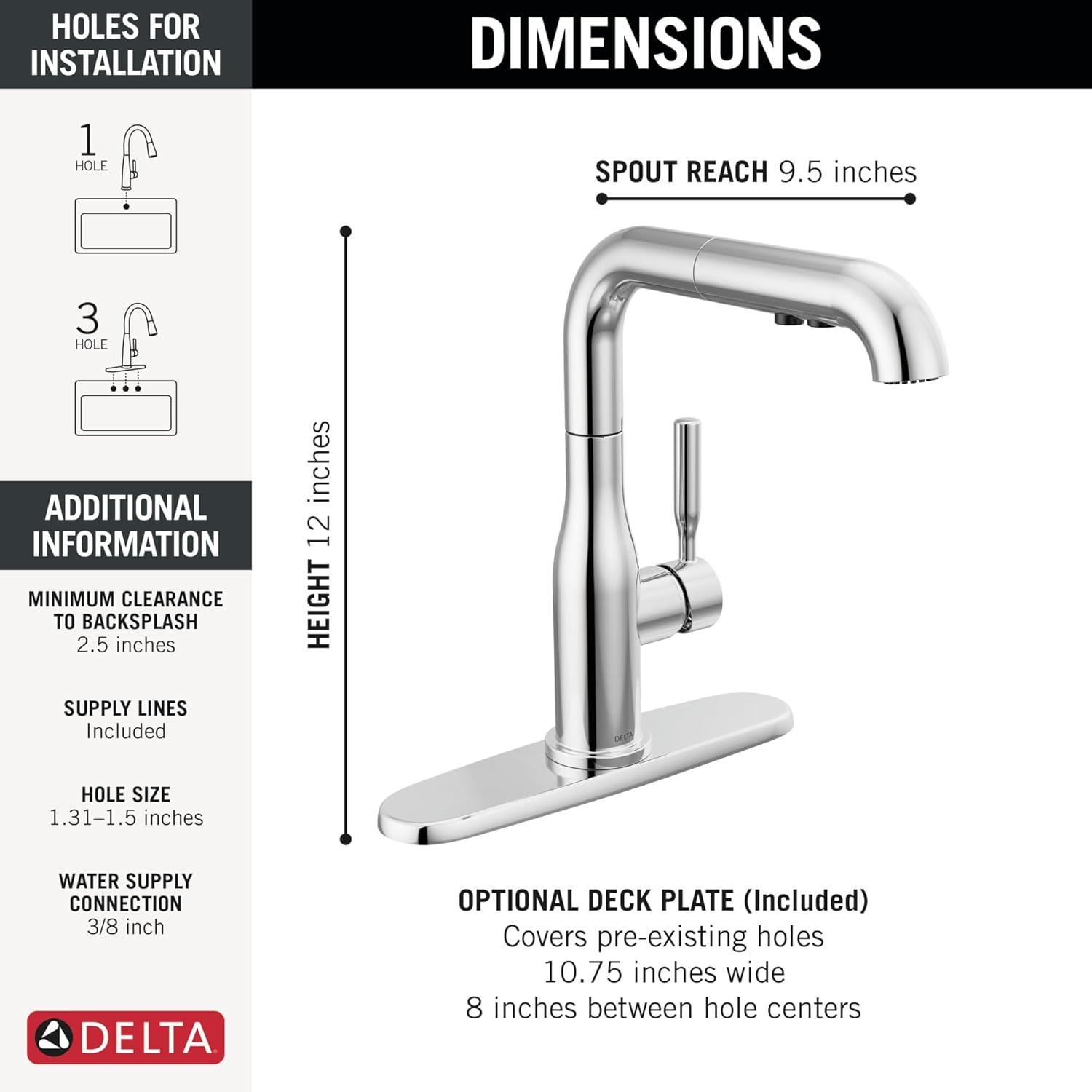 Almari Pull-Out Sprayer Kitchen Faucet, Single Handle Kitchen Sink Faucet