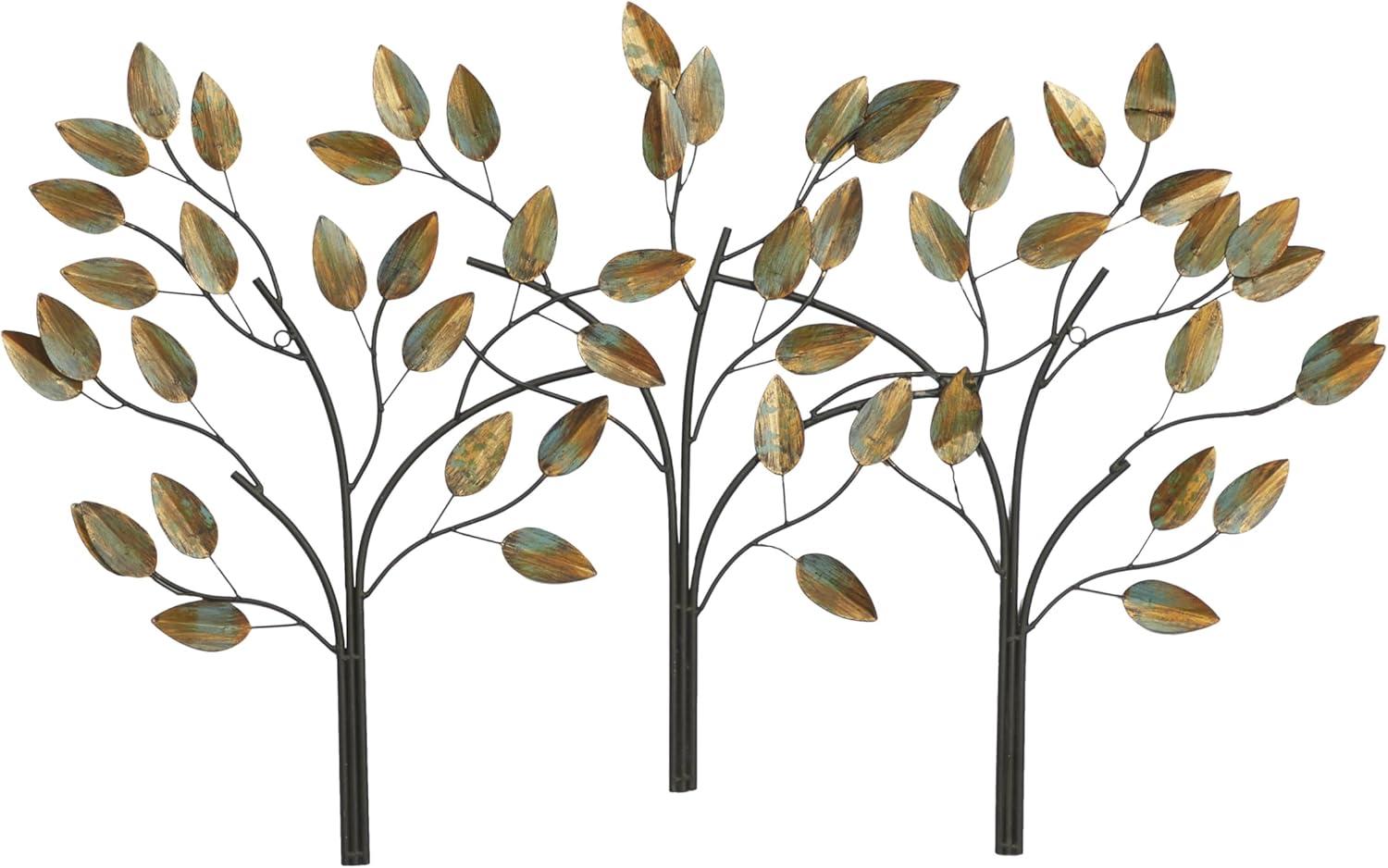 DecMode Brown Metal Tree Wall Decor