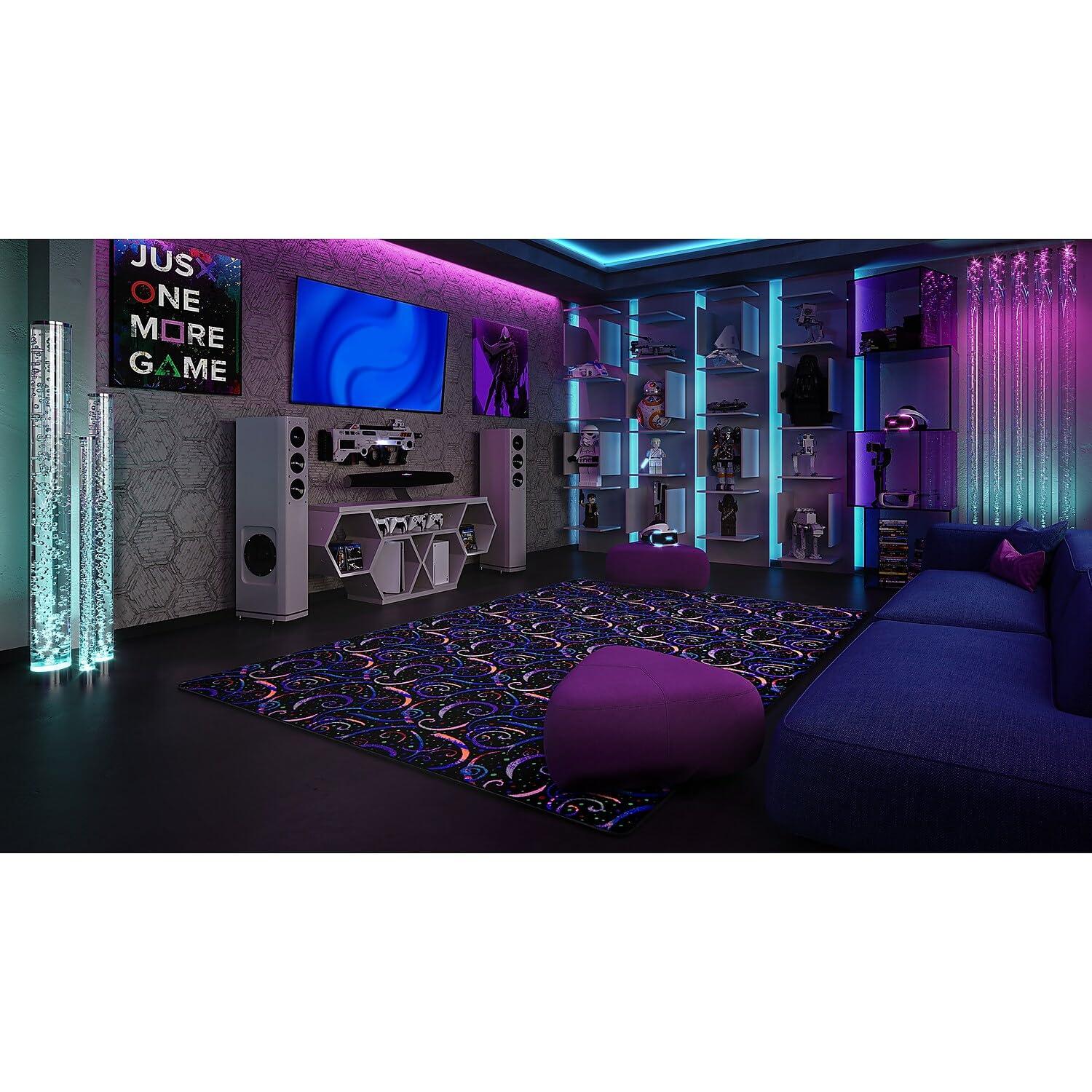 Joy Carpets 455R 12 x 6 ft. Neon Lights Rectangle Dynamo Fluorescent Area Rug  Multicolor