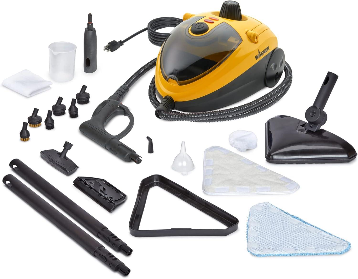 Wagner 925e Elite Steam Cleaner with 20 Accessories: Electric Floor Steamer, Multipurpose, Lightweight, Yellow