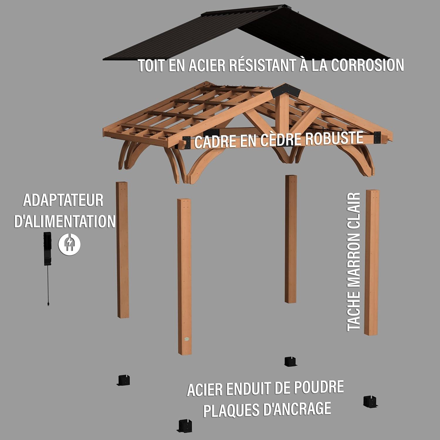 Backyard Discovery Arlington 12 Ft. W x 10 Ft. D Solid Wood Patio Gazebo