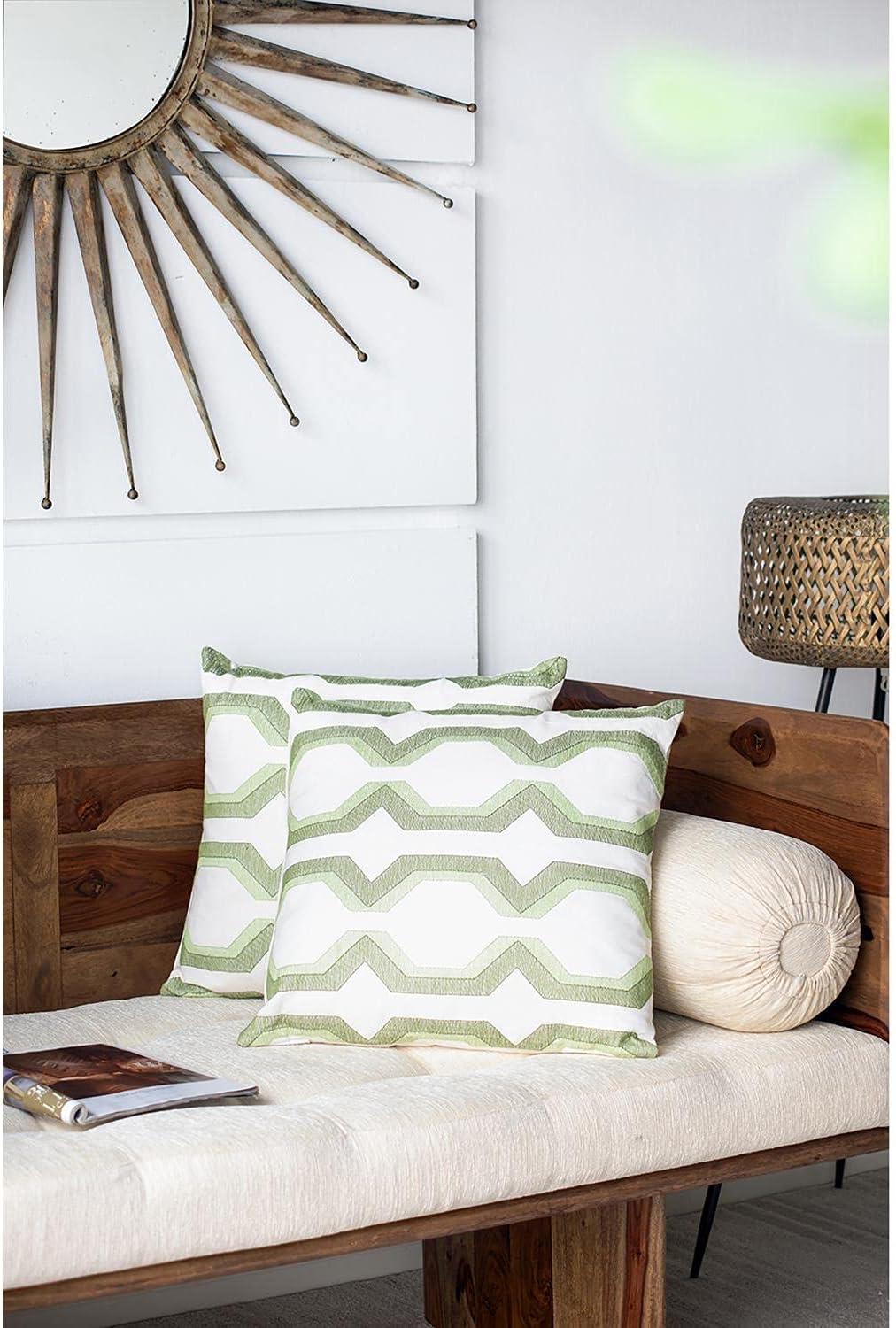 Geometric Cotton Blend Throw Pillow