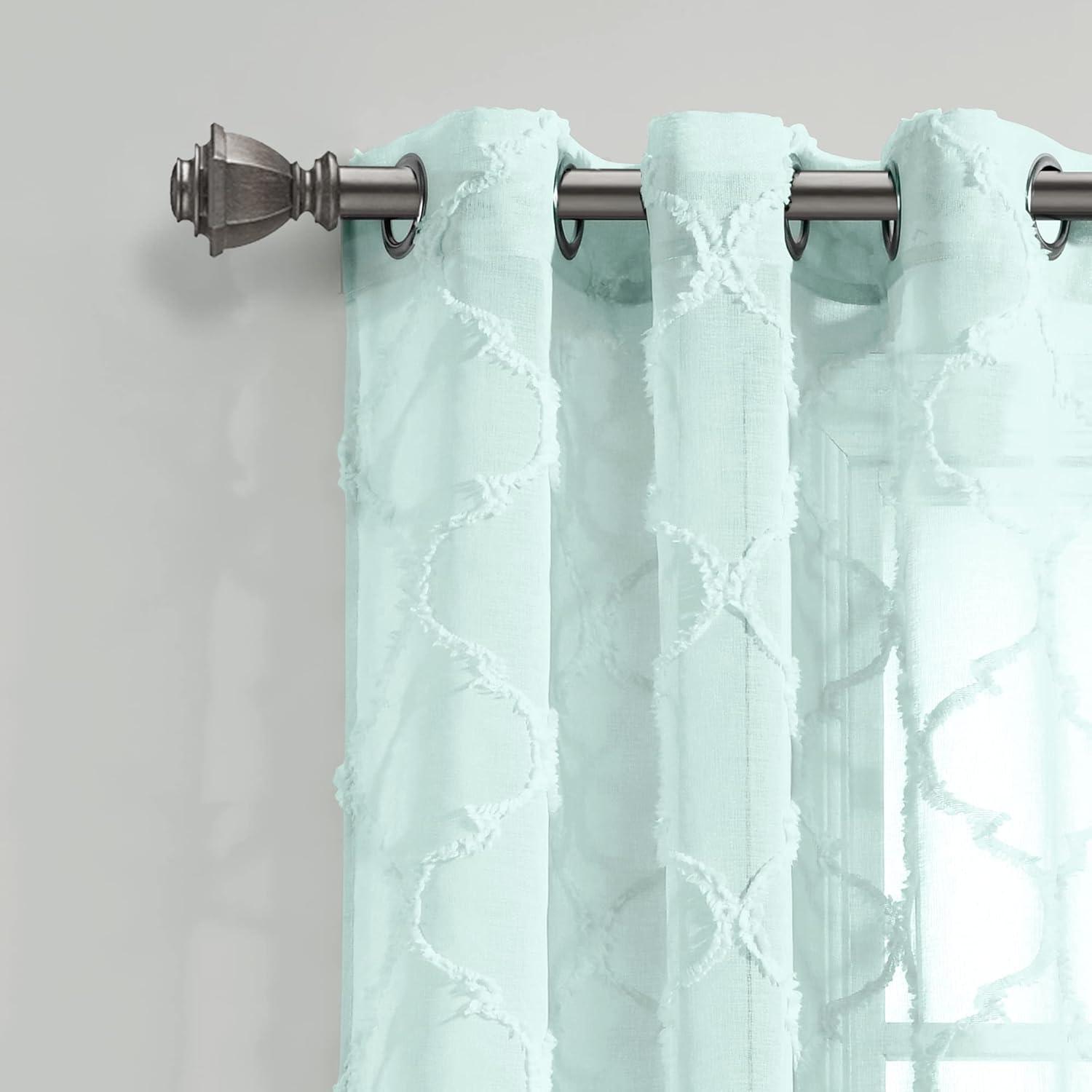 Lush Decor Avon Trellis Grommet Sheer Window Panels - Beige - 95 x 38