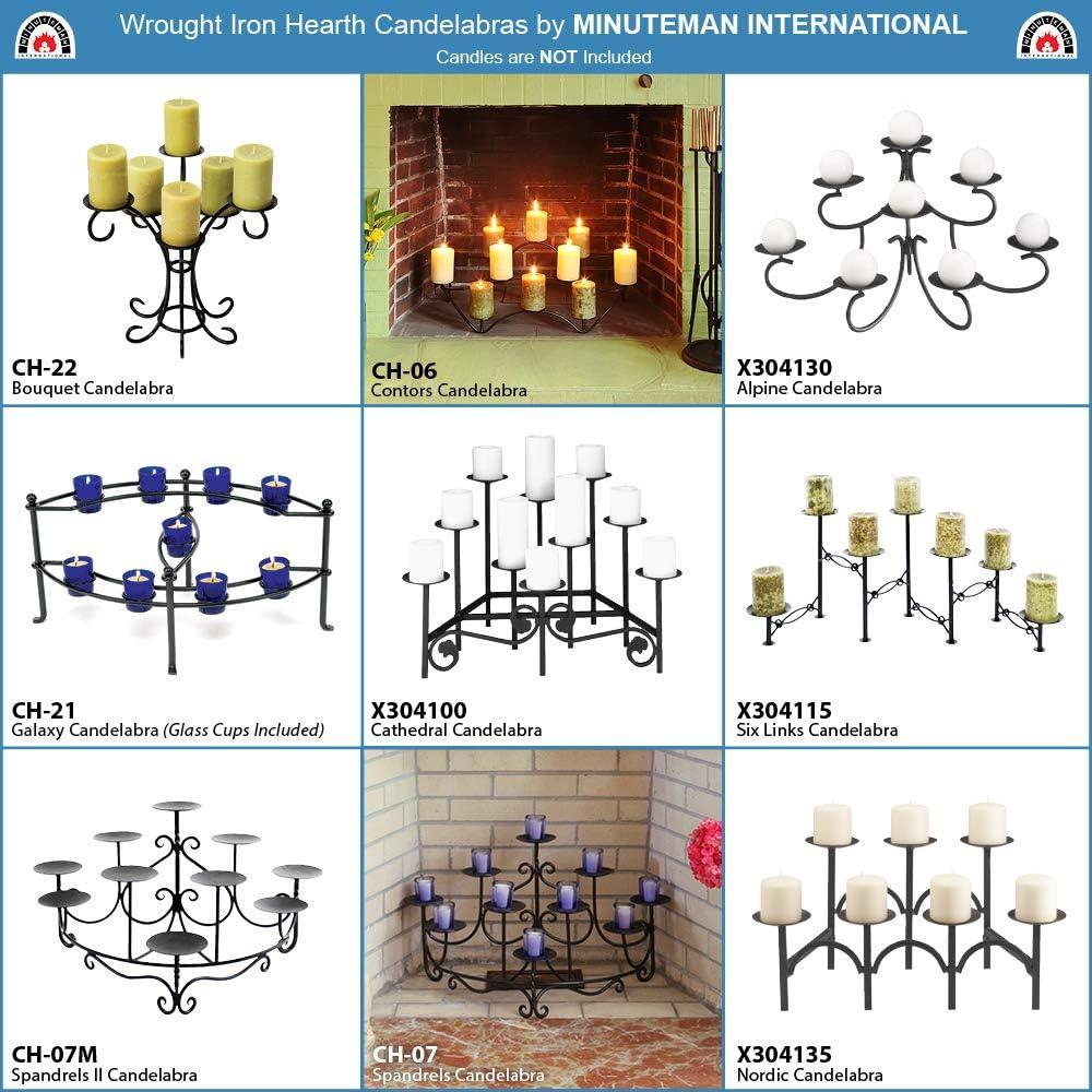 Minuteman International Contours Wrought Iron Hearth Fireplace Candelabra